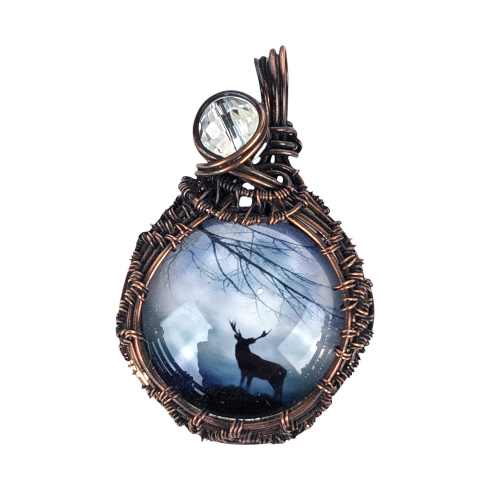 Copper Wire Wrapped Moose Pendant | Handmade Artisan Jewelry | Nature-Inspired Necklace | Unique Gift for Wildlife Lovers