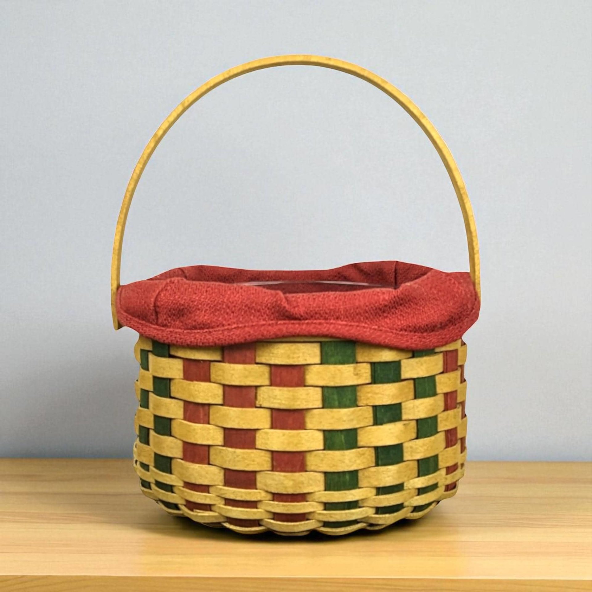 2003 Longaberger Christmas Caroling Basket, Festive Holiday Decor, Collectible Basket, Red and Green Basket, Gift for Collector