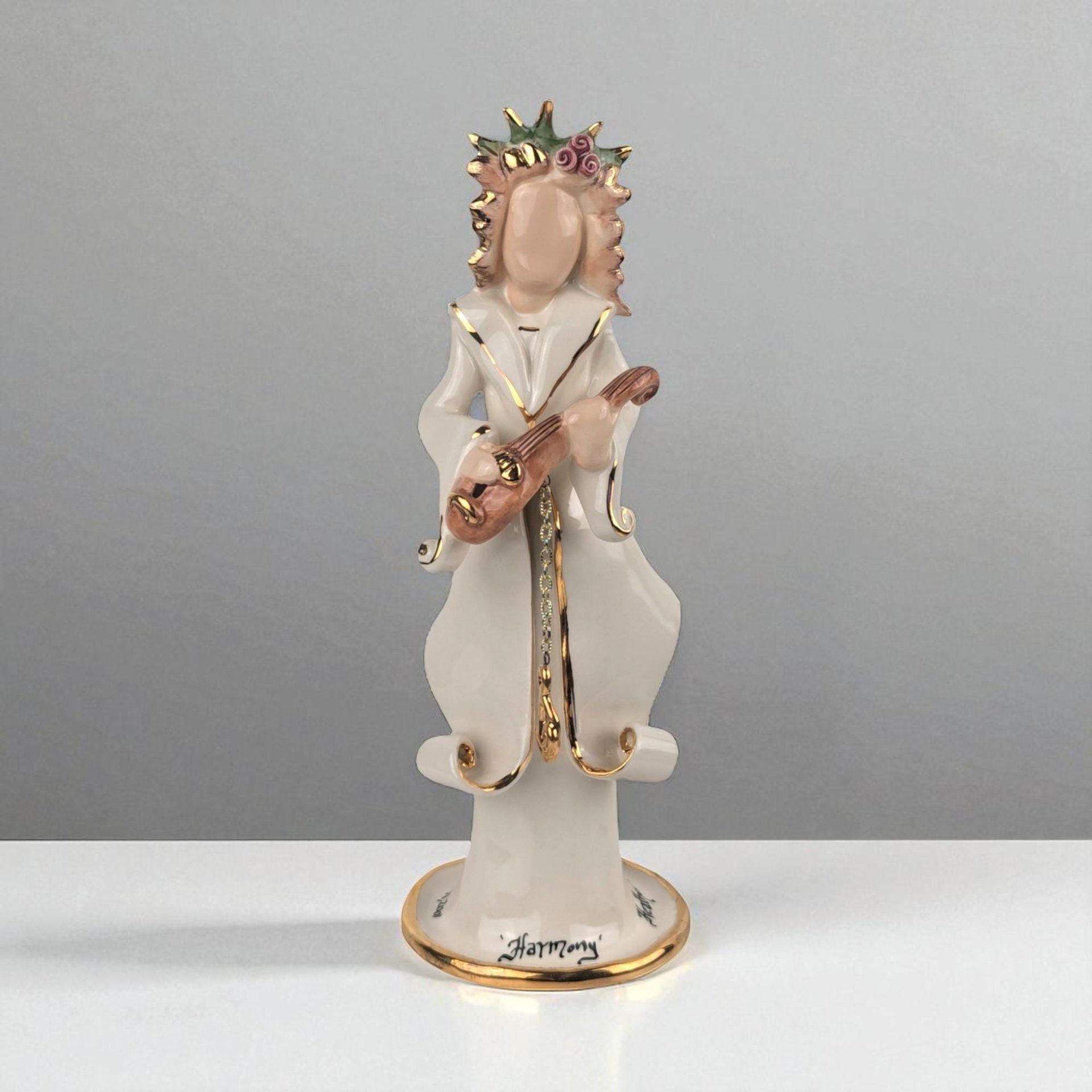 2001 Blue Sky Clayworks Heather Goldminc "Harmony" Candle Holder, Vintage Ceramic Figurine, Home Accent