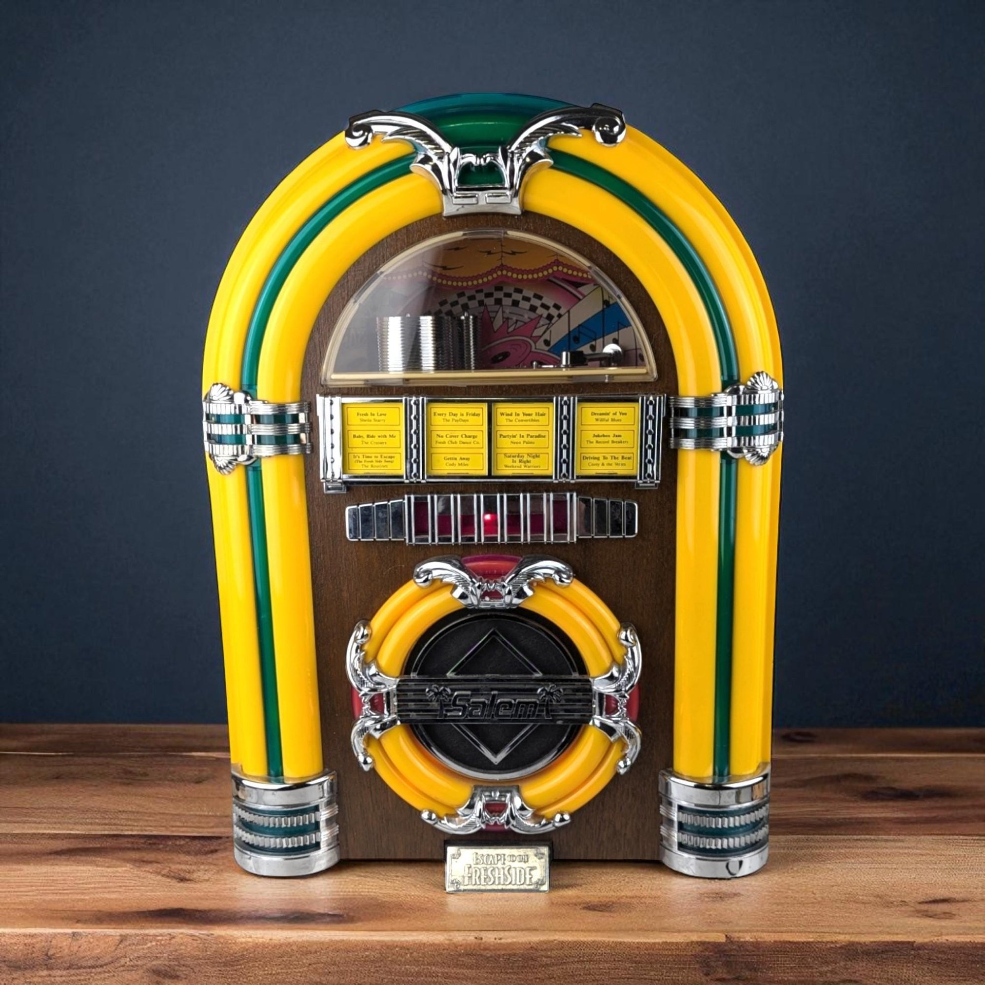 Vintage Salem Freshside Collector Edition Radio, Cassette Player, 14" Retro Jukebox Style, Working, Gift for Music Lovers