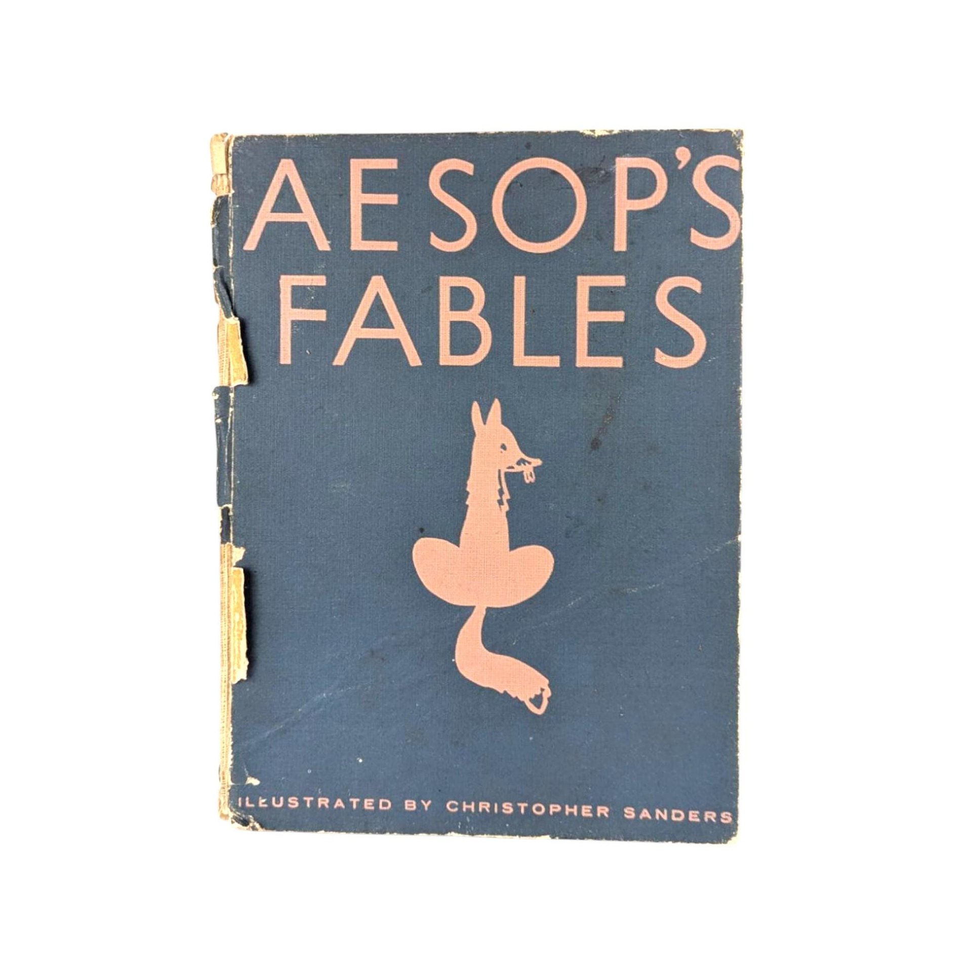 Vintage Aesop's Fables Hardcover, Illustrated by Christopher Sanders, Classic Literature, Collectible Book, Gift for Book Lover