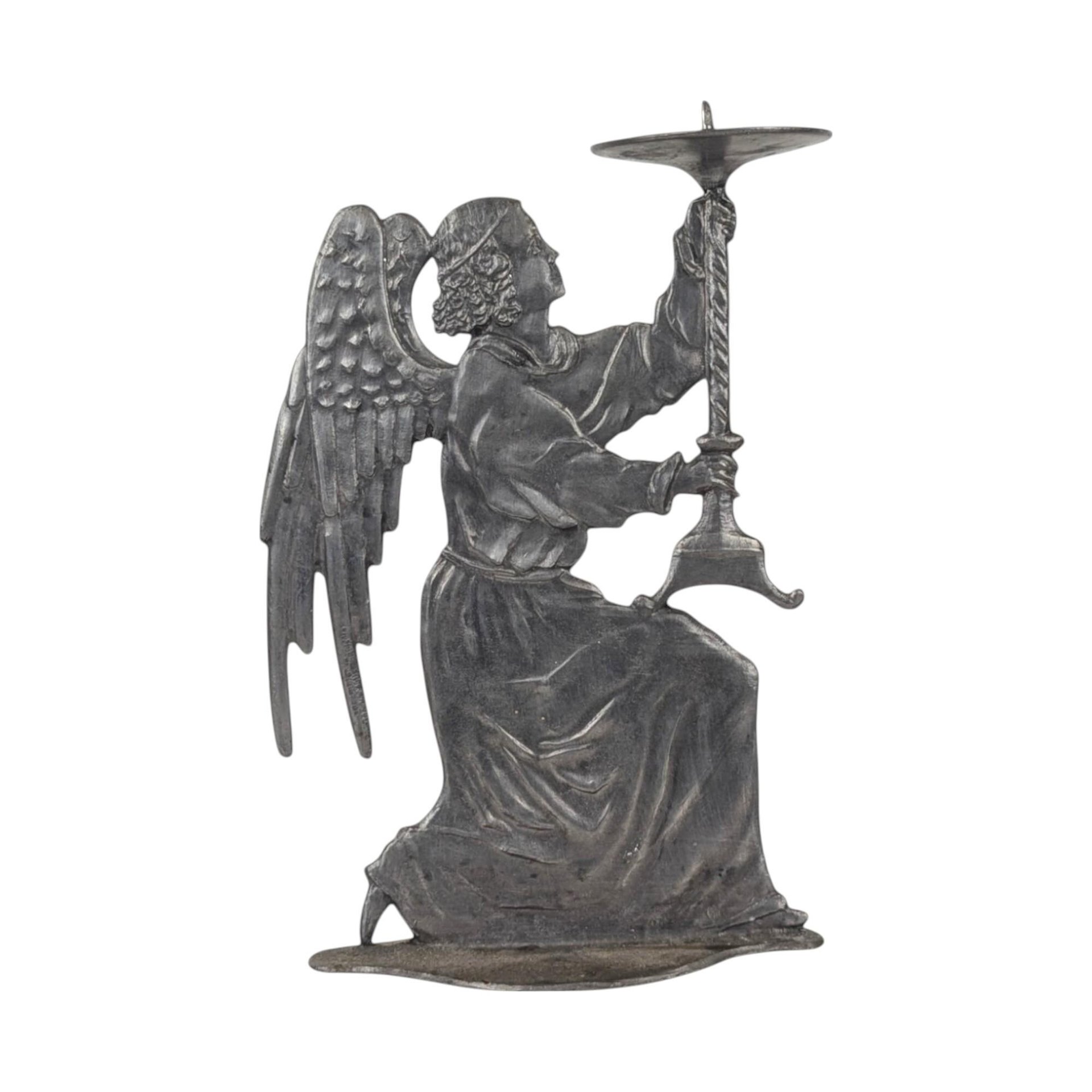 Vintage Pewter Angel Candle Holder, Kneeling Angel Figurine, Religious Decor, Candle Holder, Home Decor, Vintage Home Accent, Unique Gift