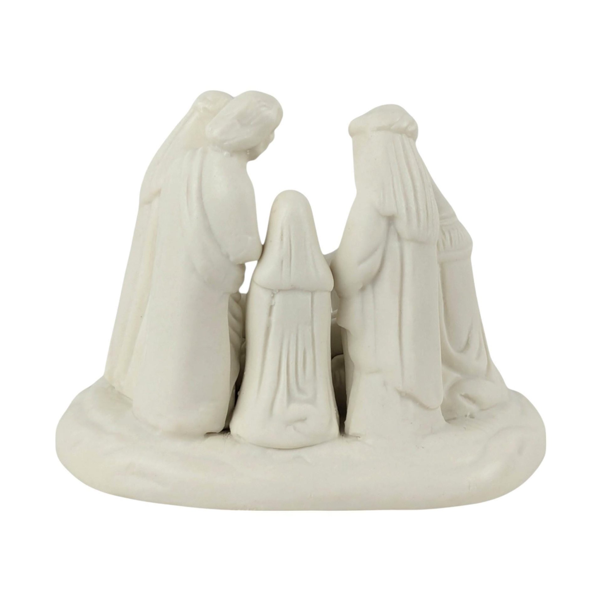 Vintage Hermitage Pottery Nativity Figurine: Jade Porcelain Christmas Decor