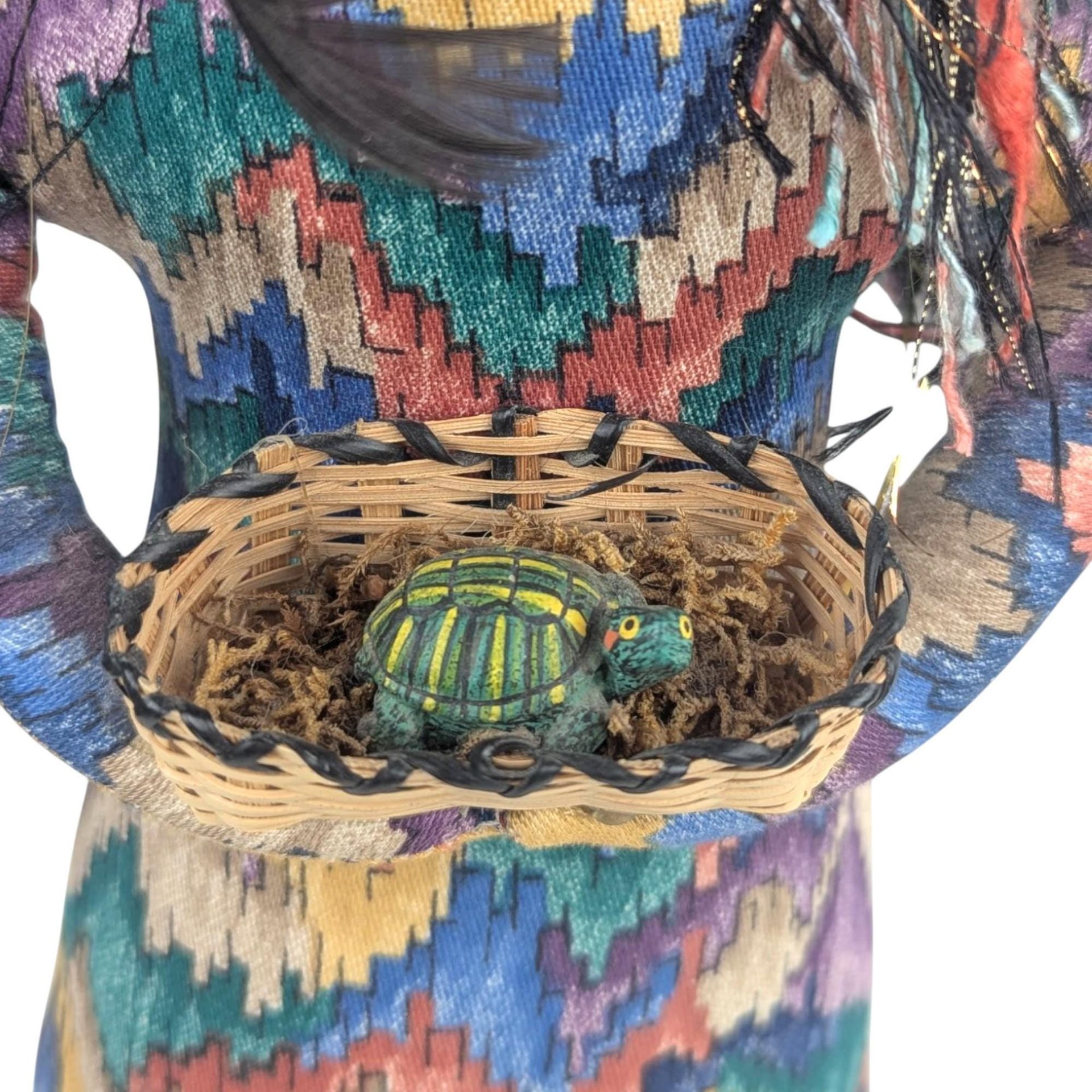 Patty Kune Handmade Folk Art Doll: Native American Inspired Decor