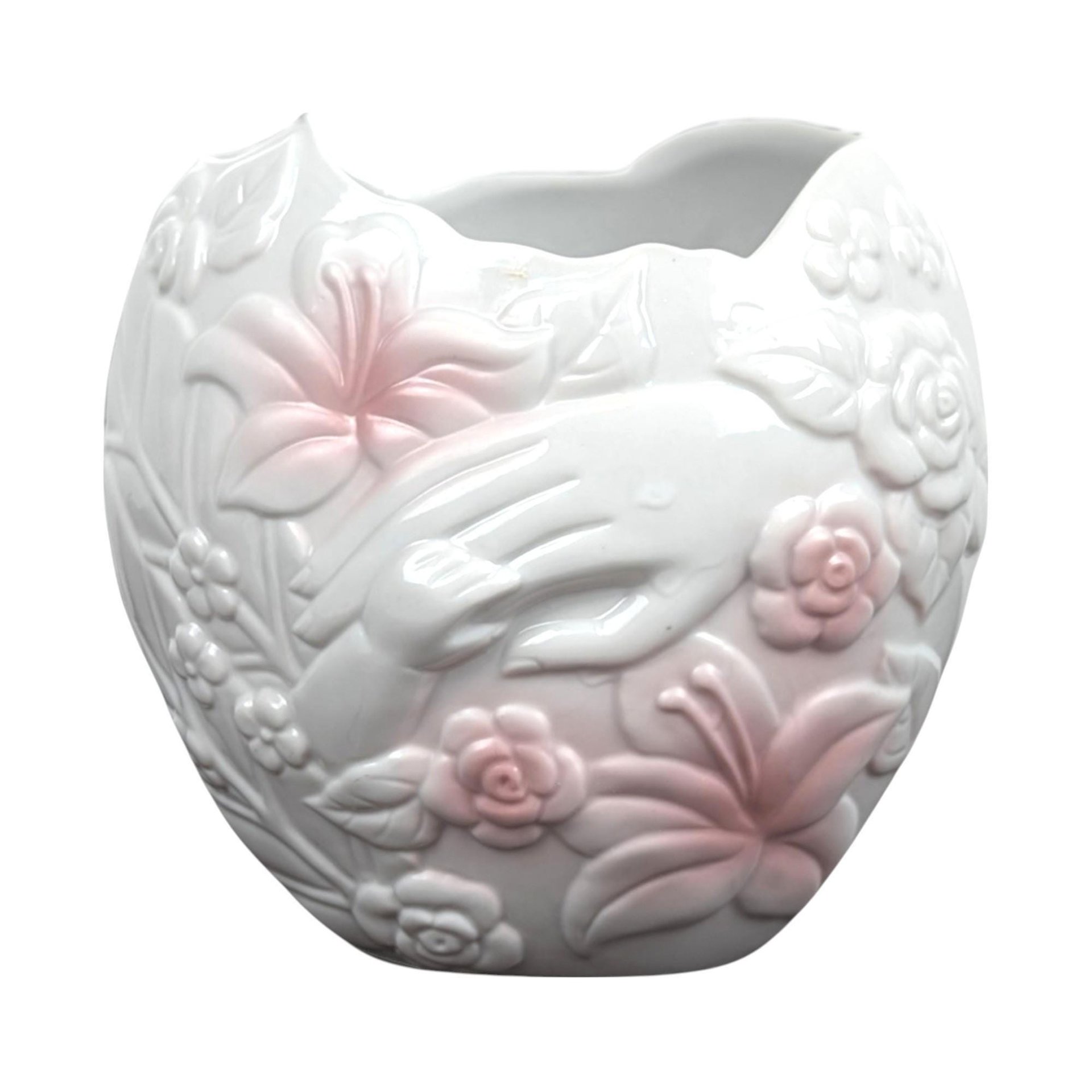 Vintage 1993 FTD Mother and Child Porcelain Vase