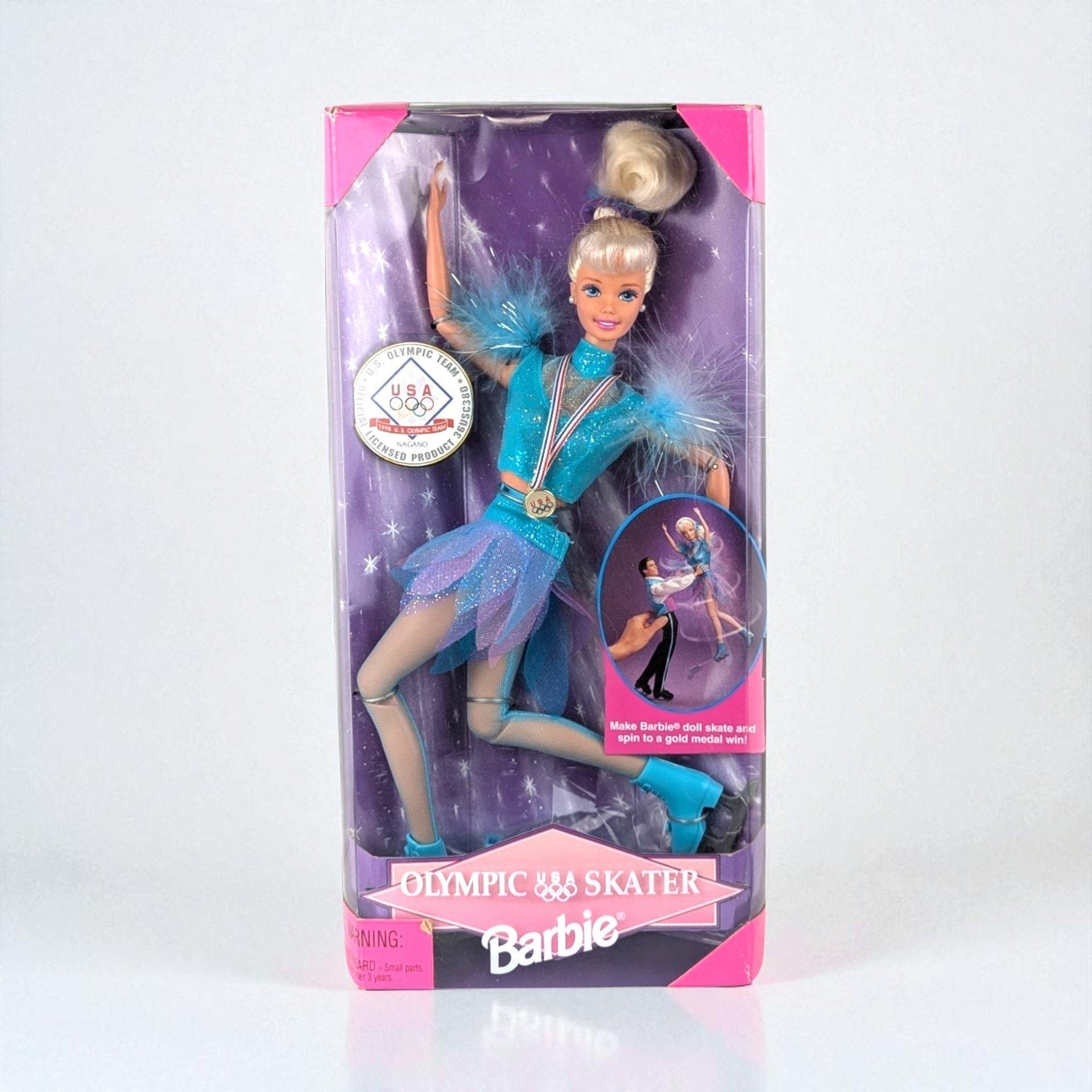 Vintage 1997 Olympic Skater Barbie Doll: Mattel Collectible Toy