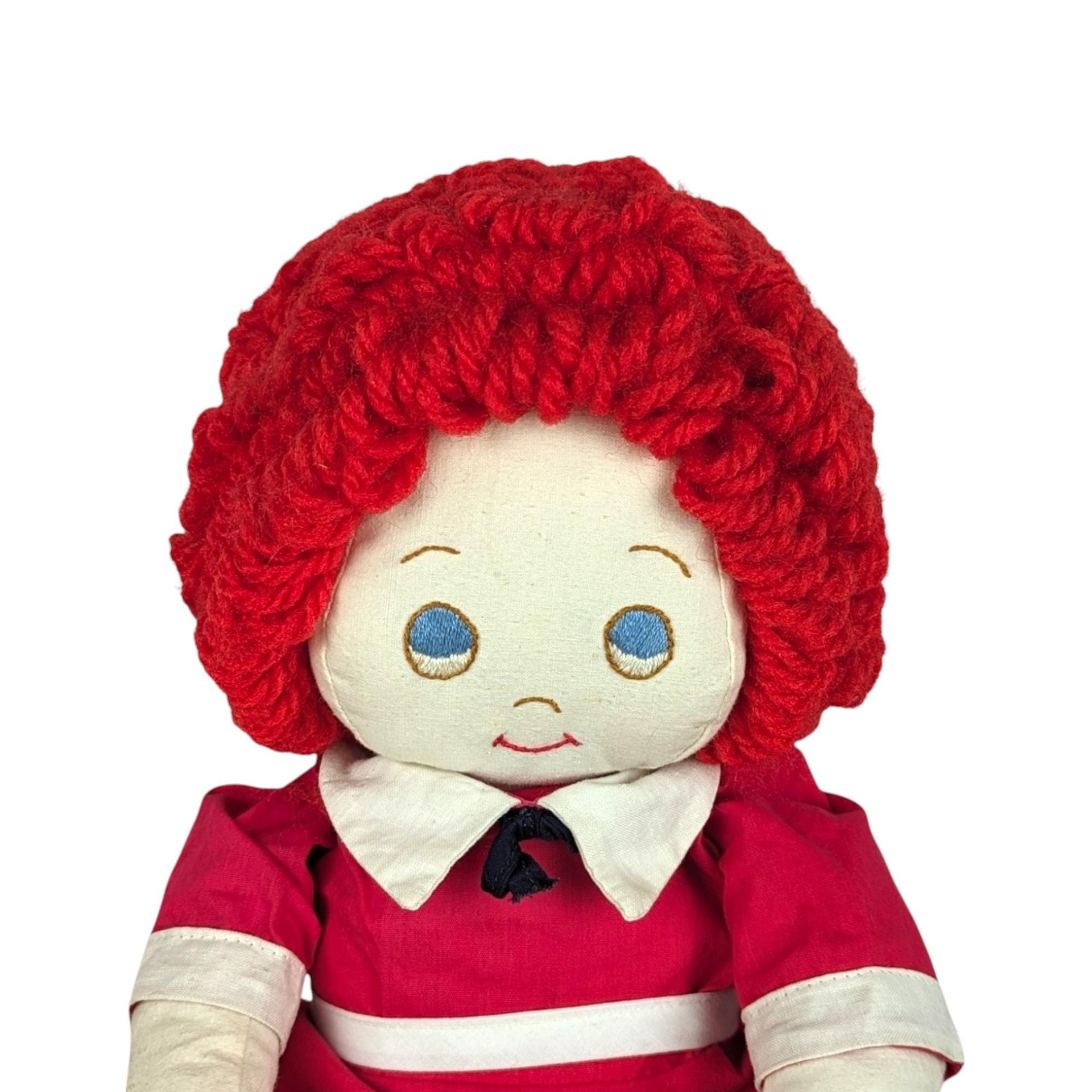 Vintage Little Orphan Annie Plush Doll, 17 Inch Rag Doll, Collectible Doll, Red Hair Doll, Nostalgic Toy
