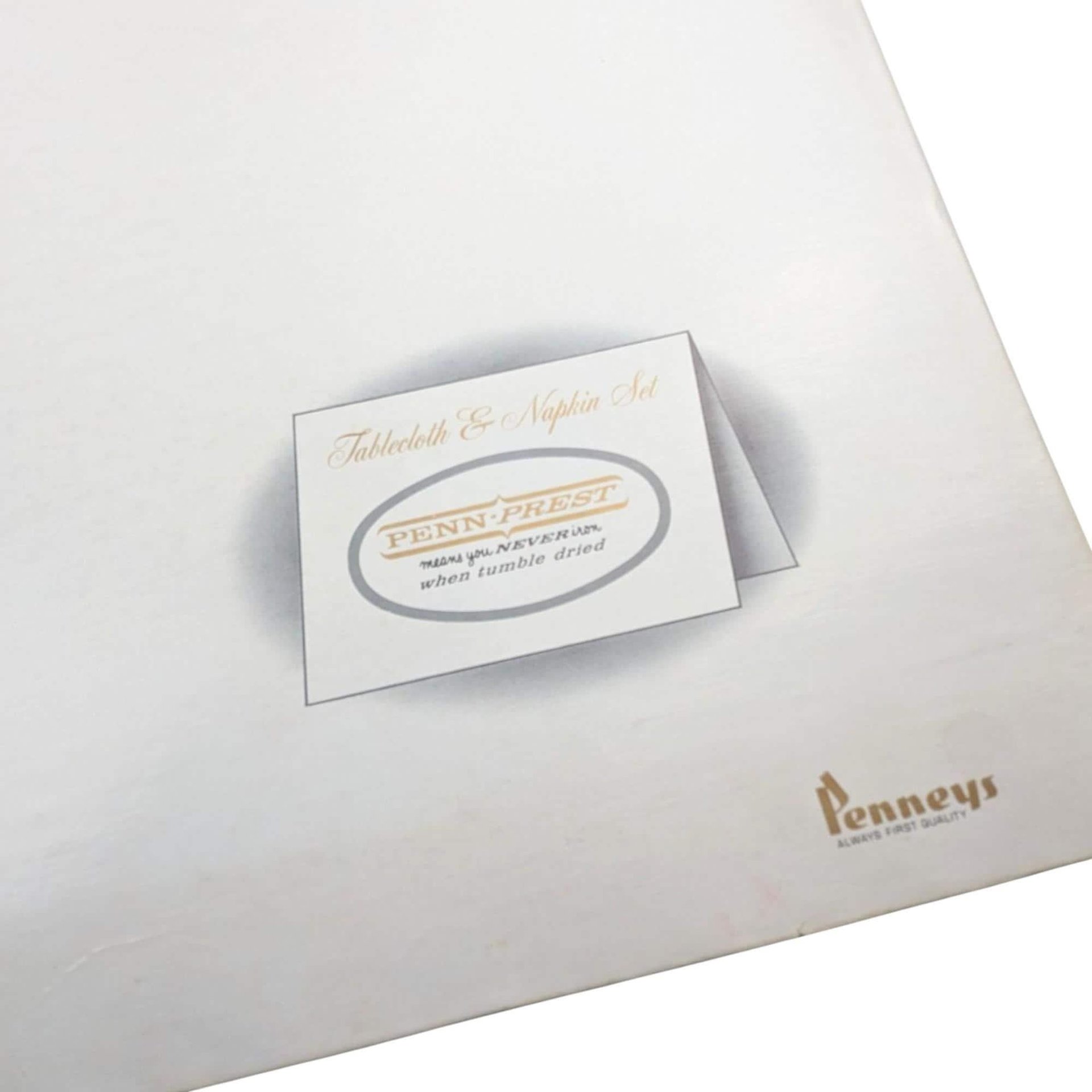 Vintage Penn Prest Damask Tablecloth Set: 55x55 NOS JCPenney Linens