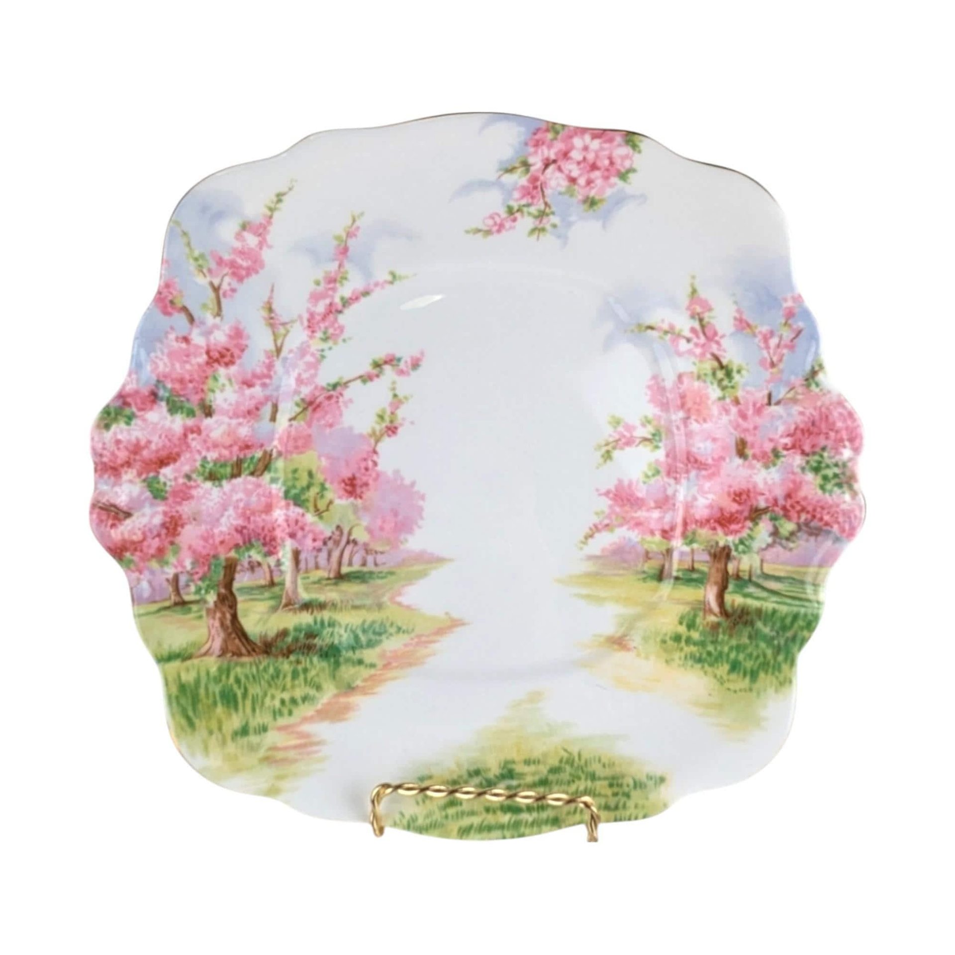 Vintage Royal Albert Cake Plate Set: Blossom Time Bone China