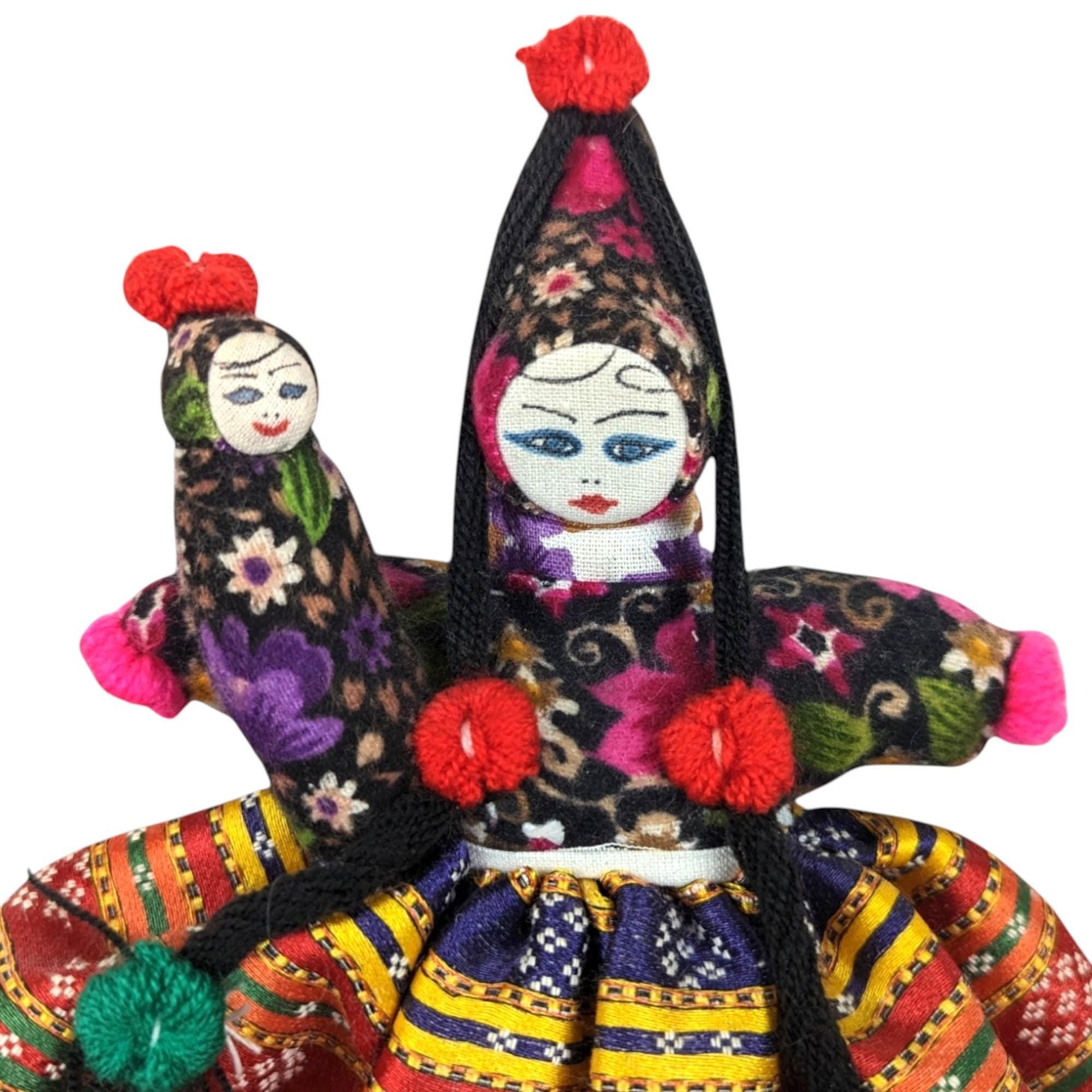 Vintage Folk Art Wooden Doll: Woman with Baby, Rustic Nursery Decor