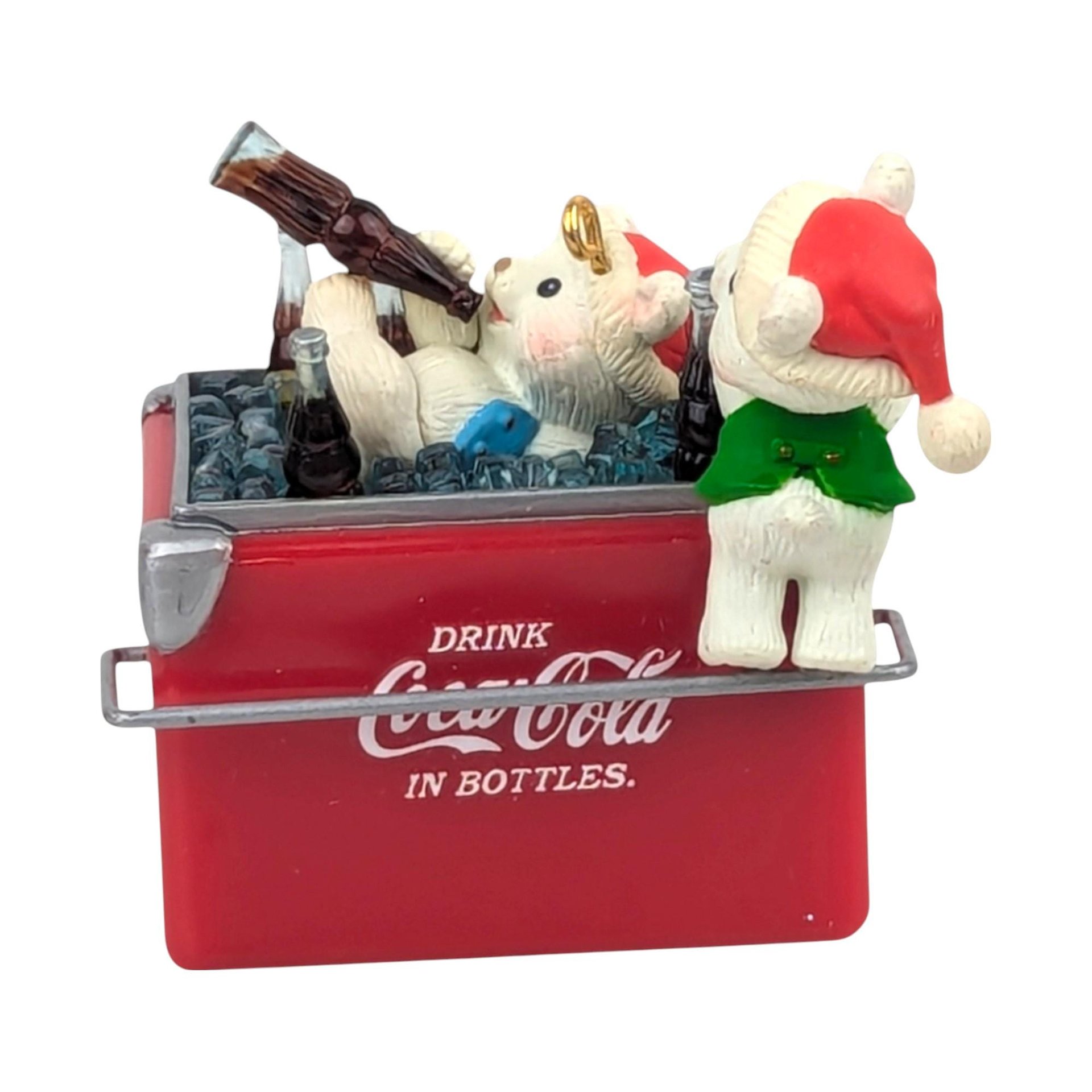 Vintage Coca Cola Ornament Choice: 1994 Enesco Bear & Carlton Cards