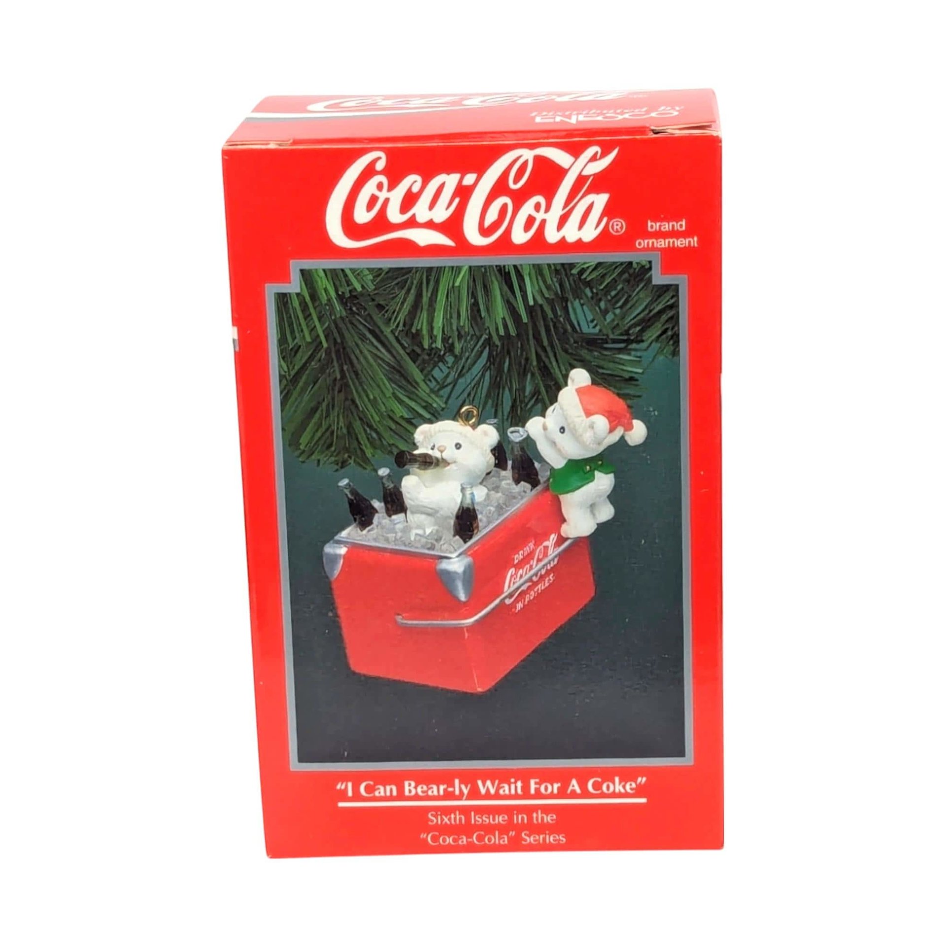 Vintage Coca Cola Ornament Choice: 1994 Enesco Bear & Carlton Cards