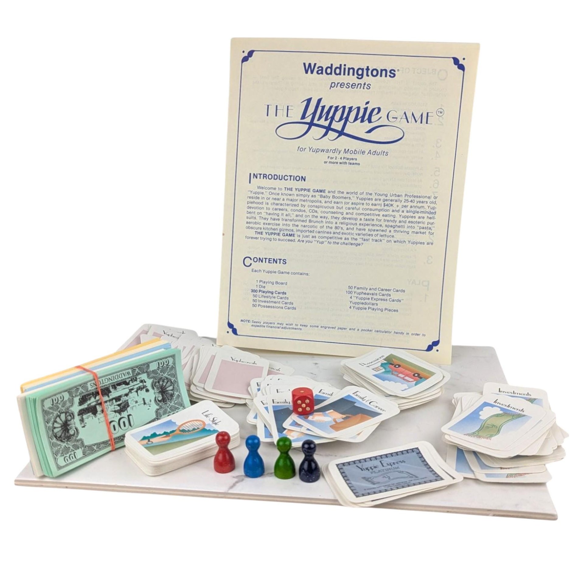 Vintage 1985 Waddingtons The Yuppie Game Complete Retro Board Game for Upwardly Mobile Adults