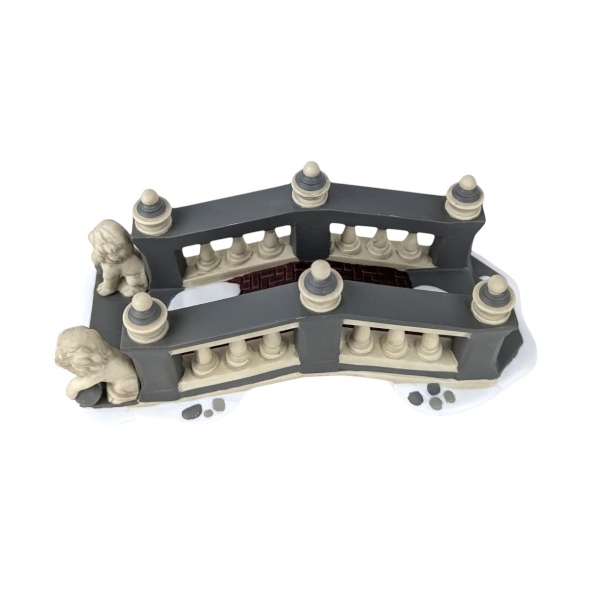 Dept 56 Heritage Village Bridge Set, Pair of Ceramic Bridges, Replacement Pieces, Christmas Village Accessory, Gift for Collector