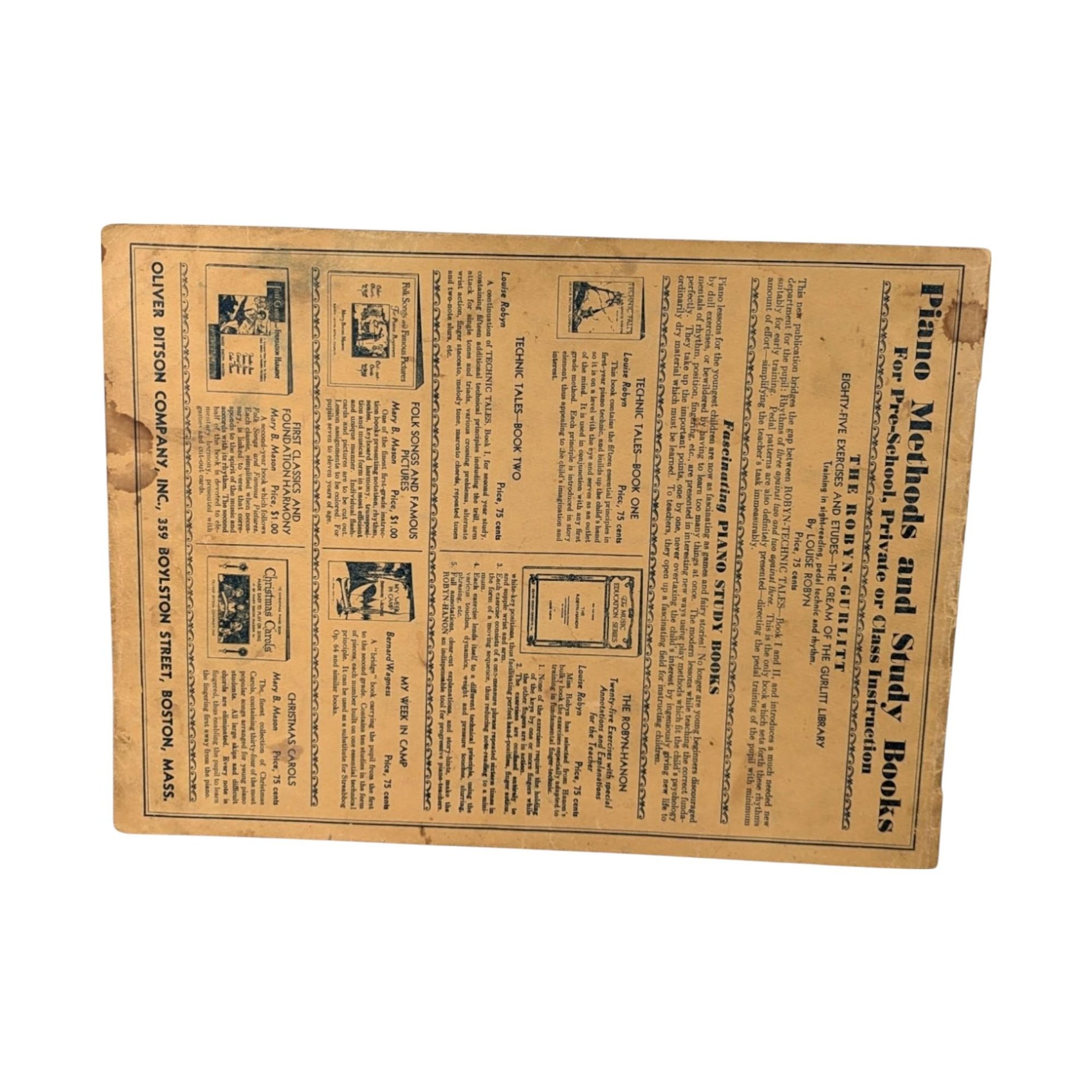 1935 Robyn Rote-Cards, Vintage Music Education Book, Louise Robyn, Teaching Musical Notation, Softcover, Collectible Music Book