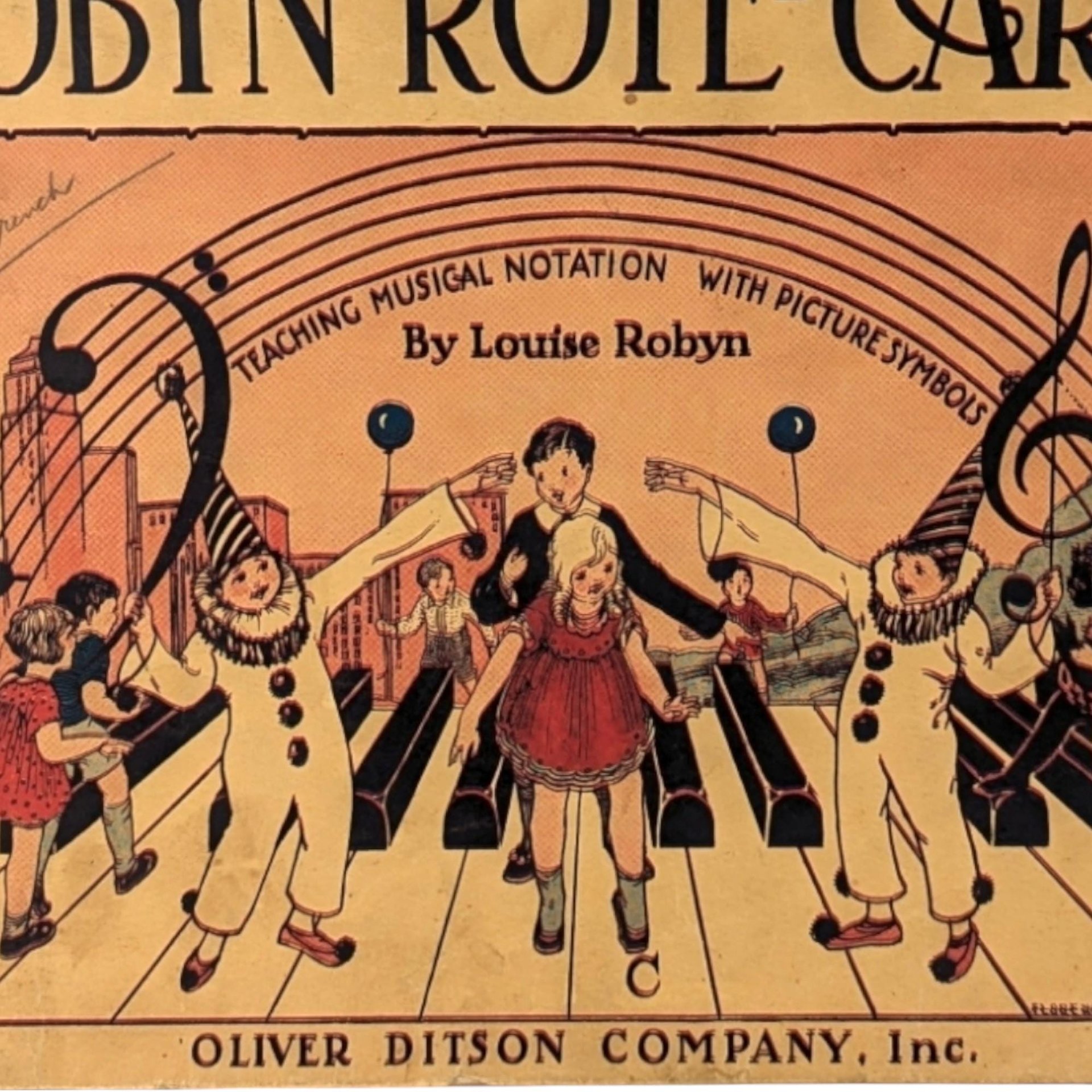 1935 Robyn Rote-Cards, Vintage Music Education Book, Louise Robyn, Teaching Musical Notation, Softcover, Collectible Music Book