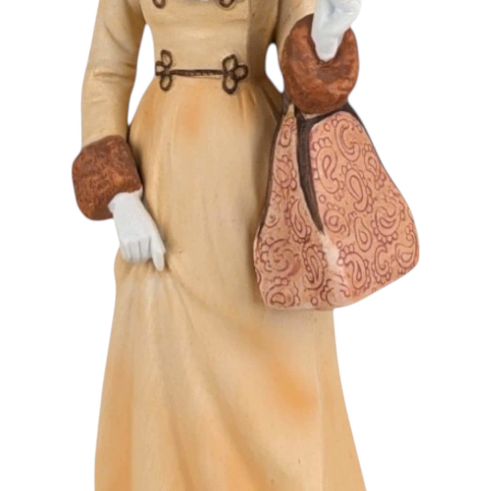 1981 Avon Mrs. Albee Award Figurine, Vintage Avon Collectible, Woman in Orange Dress, Sales Achievement Award, Ceramic Figurine