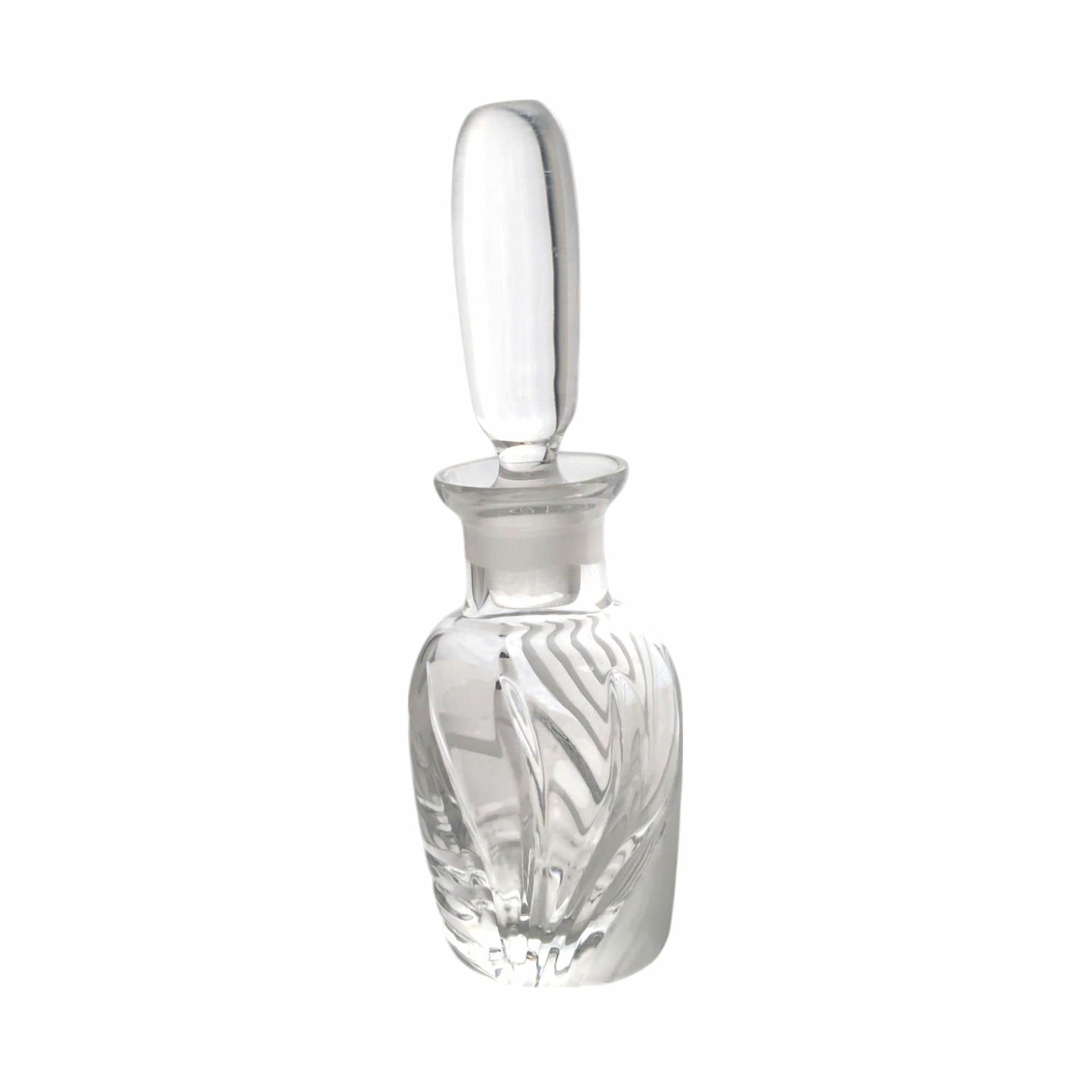 Vintage Lenox Windswept Clear Glass Perfume Bottle with Stopper, 5.25" Height, Elegant Vanity Decor, Gift for Her