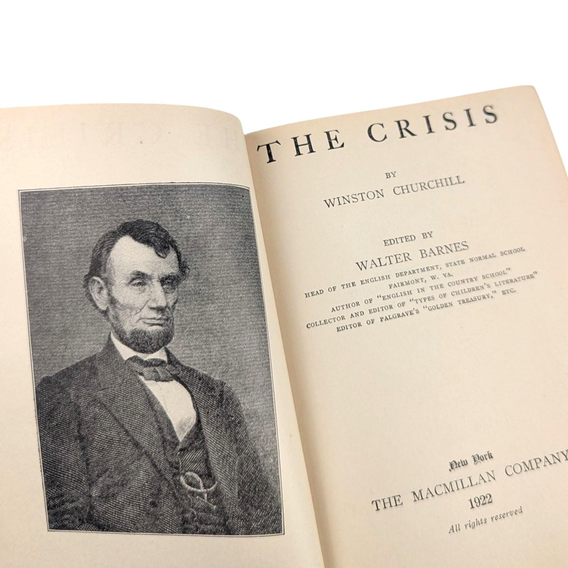 Antique American Civil War Novel: The Crisis, 1922 Macmillan Edition