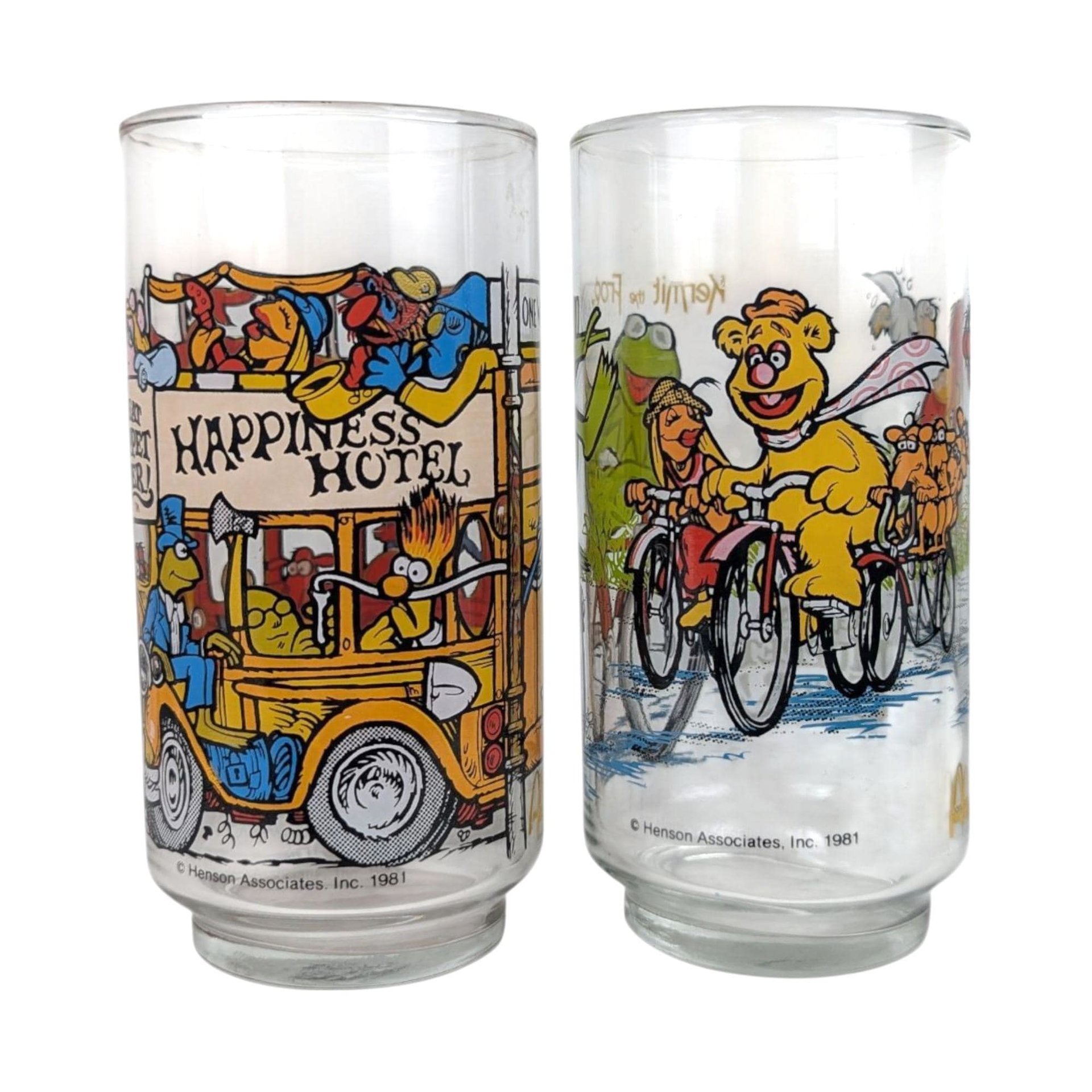Vintage 1981 Muppets Caper Glasses: McDonald's Movie Promo Tumblers