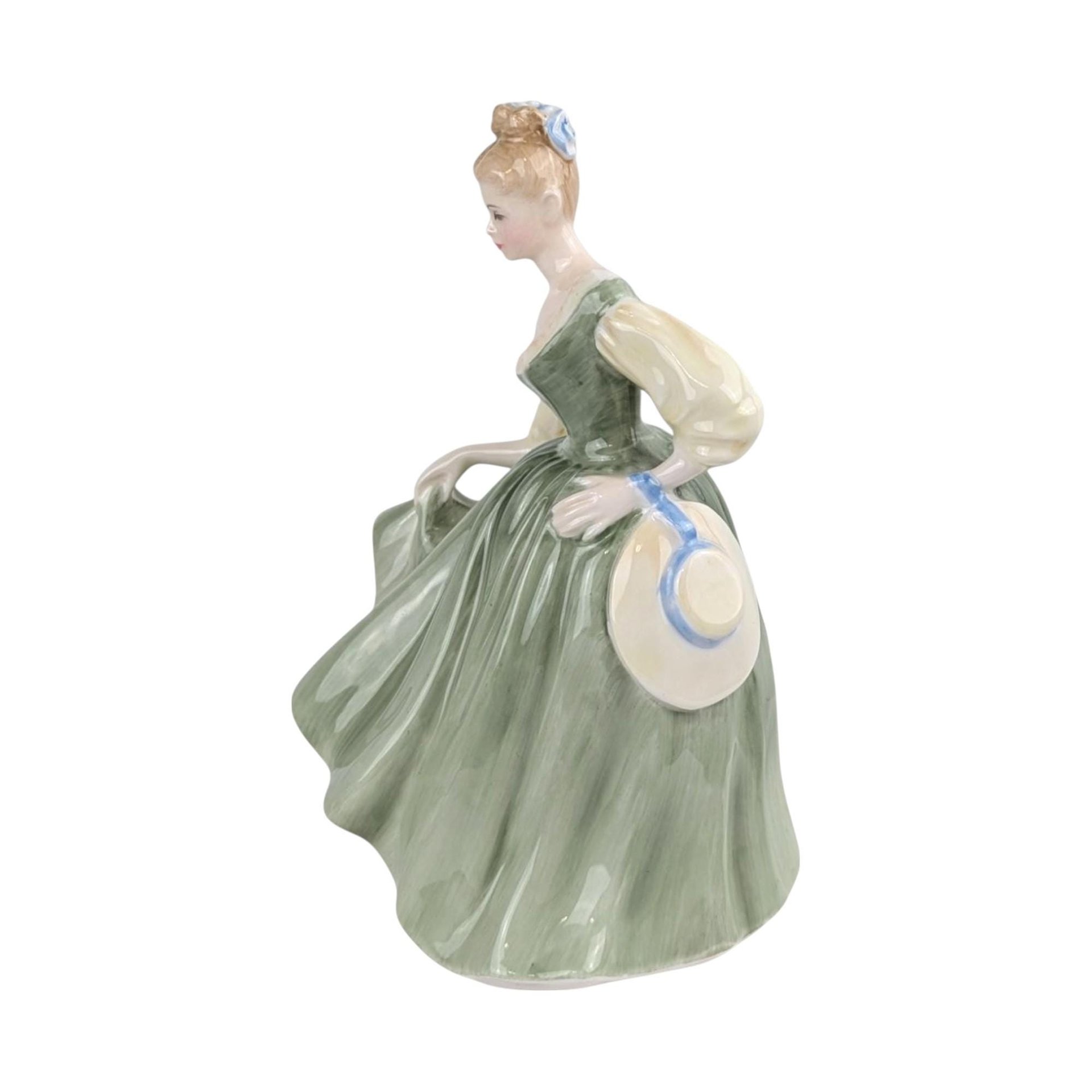 Vintage Royal Doulton Fair Lady Figurine, HN2193, Green Dress, Collectible Porcelain, Gift for Collector, Elegant Home Decor