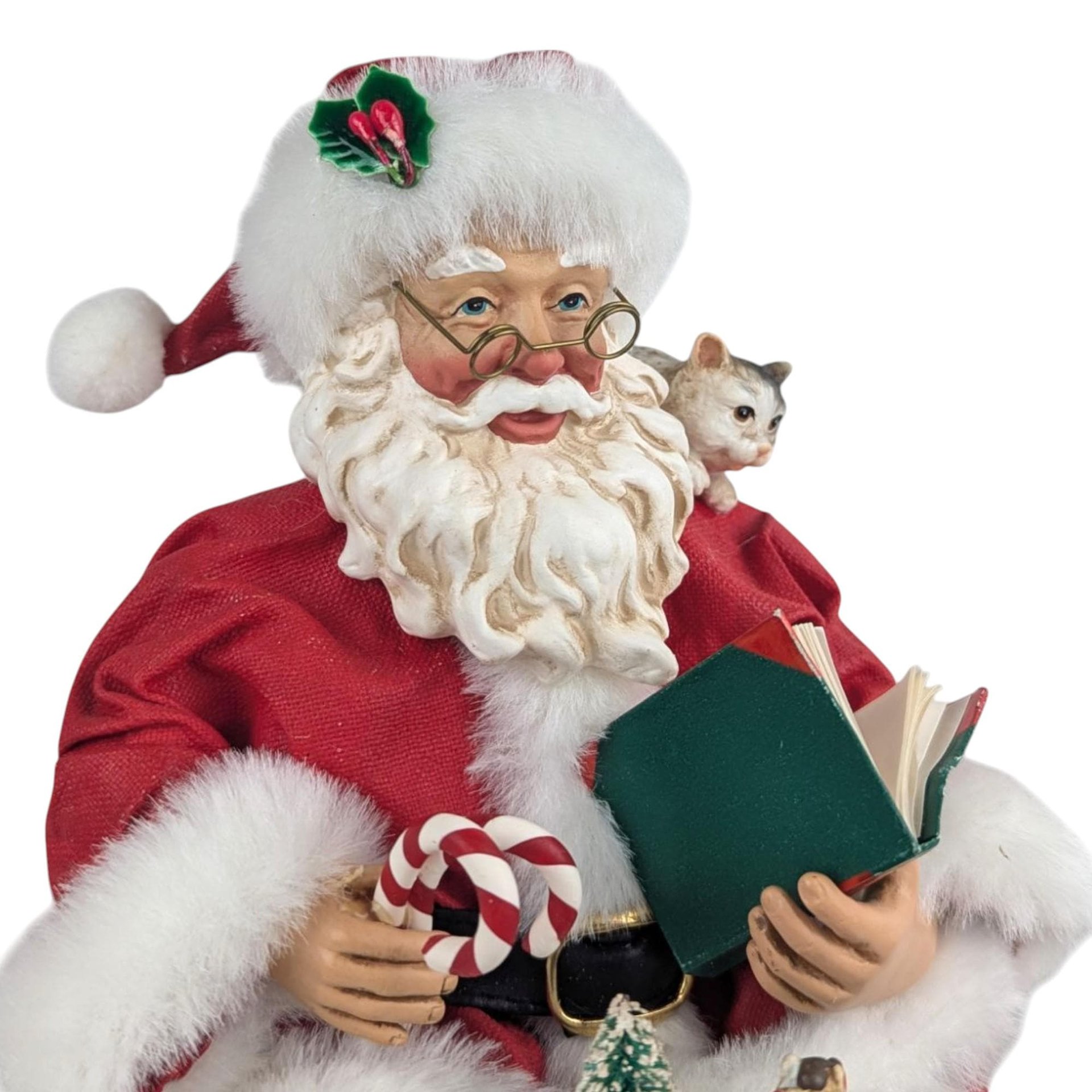 1998 Clothique Possible Dreams Santa Figure, Sitting with Book, Collectible Santa Claus, Holiday Gift, Possible Dreams Santa