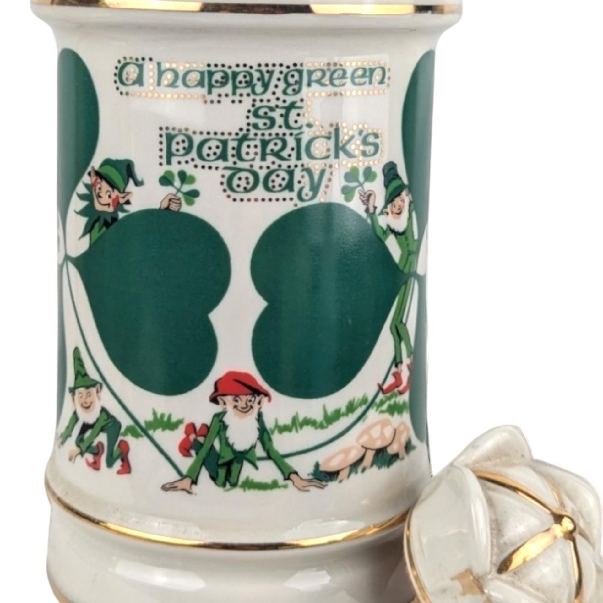 1986 Old Commonwealth "A Happy Green St. Patrick's Day" Decanter, Vintage Whiskey Decanter, Irish Decor, Collectible Decanter, Empty Bottle