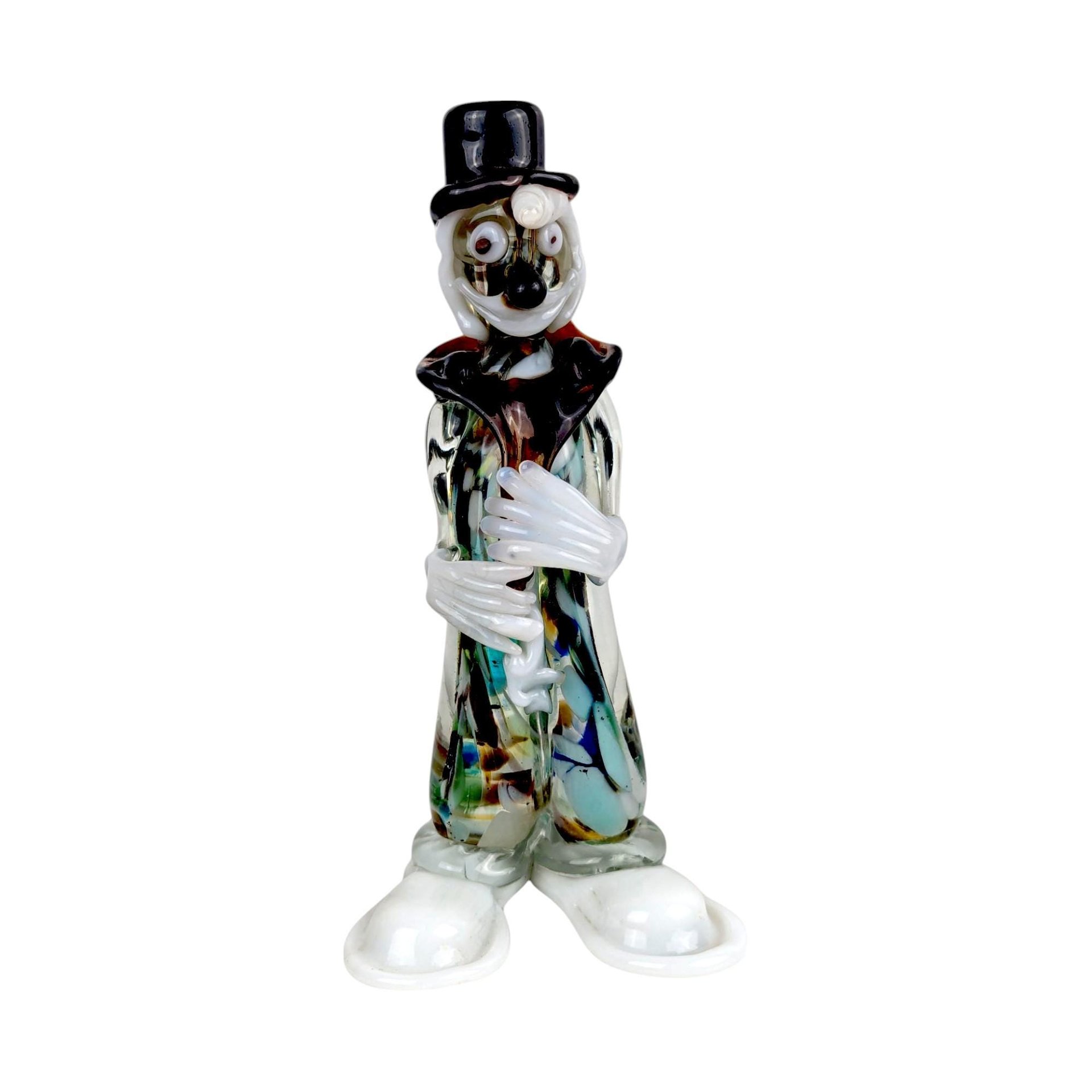 Vintage Art Glass Clown, Handblown Glass Clown, Collectible Glass Figurine, Clown Decor, Art Glass Sculpture, Whimsical Clown, Glass Art