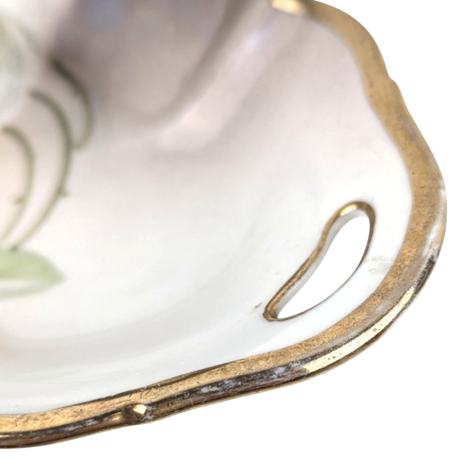 Vintage Suhl Germany Floral Celery Tray / Dresser Tray, 12" Oval Porcelain Serving Dish, Hand Painted Rose Design, Vanity Tray, Gift for Her
