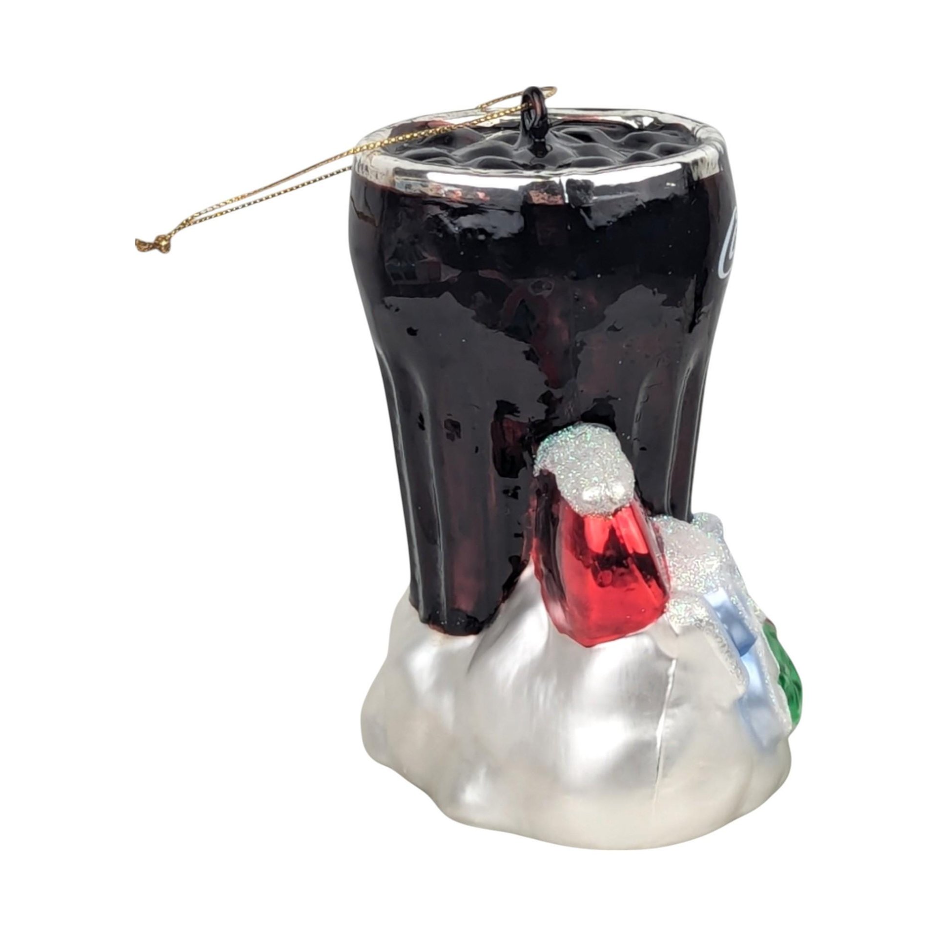 Vintage Coca-Cola Blown Glass Ornament: "Served Here" Christmas Decor