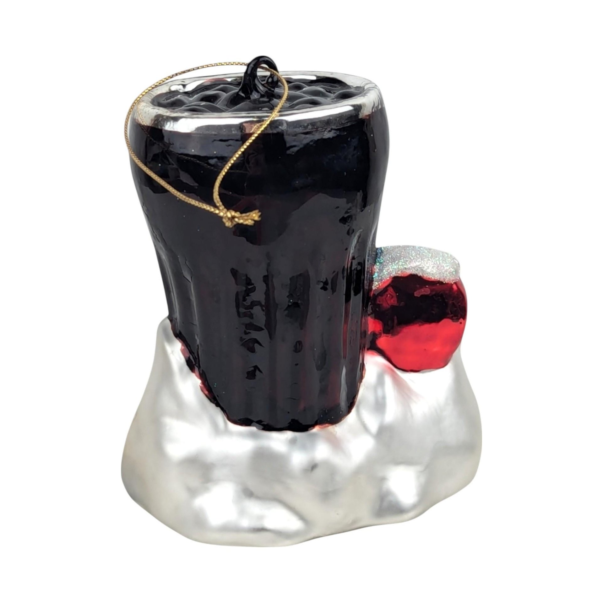 Vintage Coca-Cola Blown Glass Ornament: "Served Here" Christmas Decor