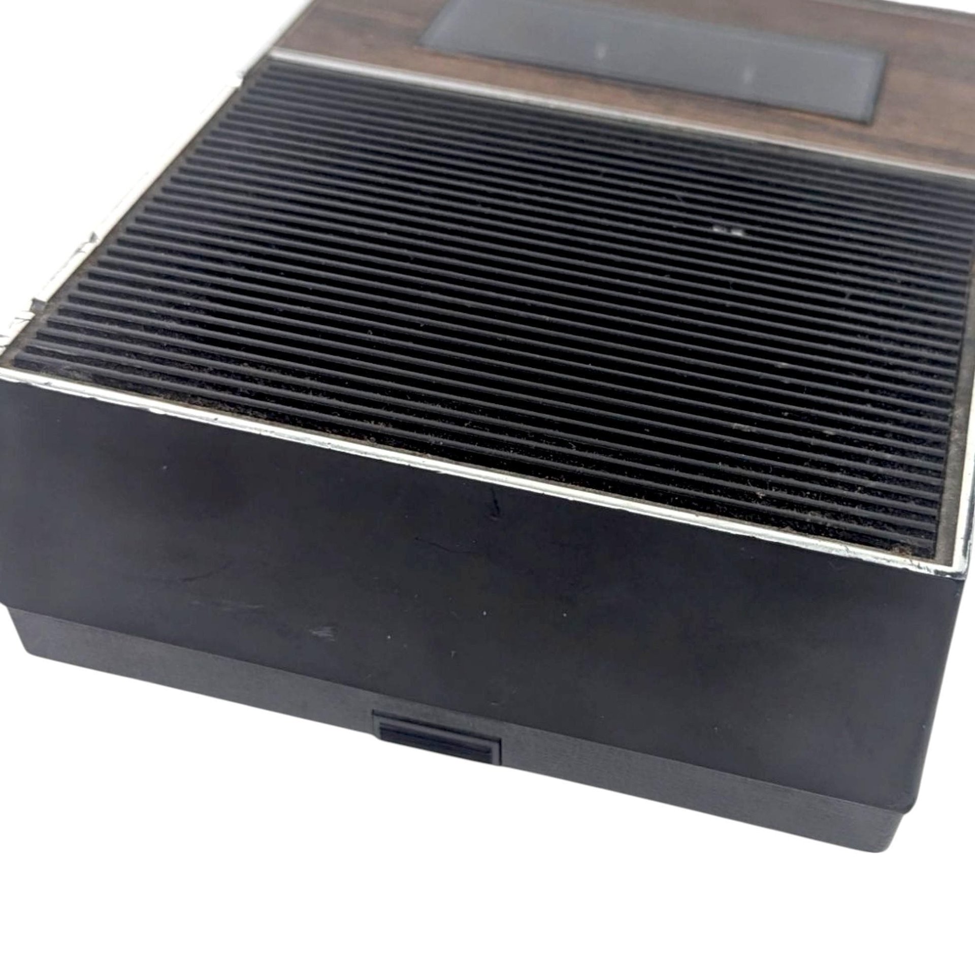 Vintage Bell & Howell Cassette Recorder Player, 1970s Solid State Portable Audio with Woodgrain Finish, Film and Stage Prop