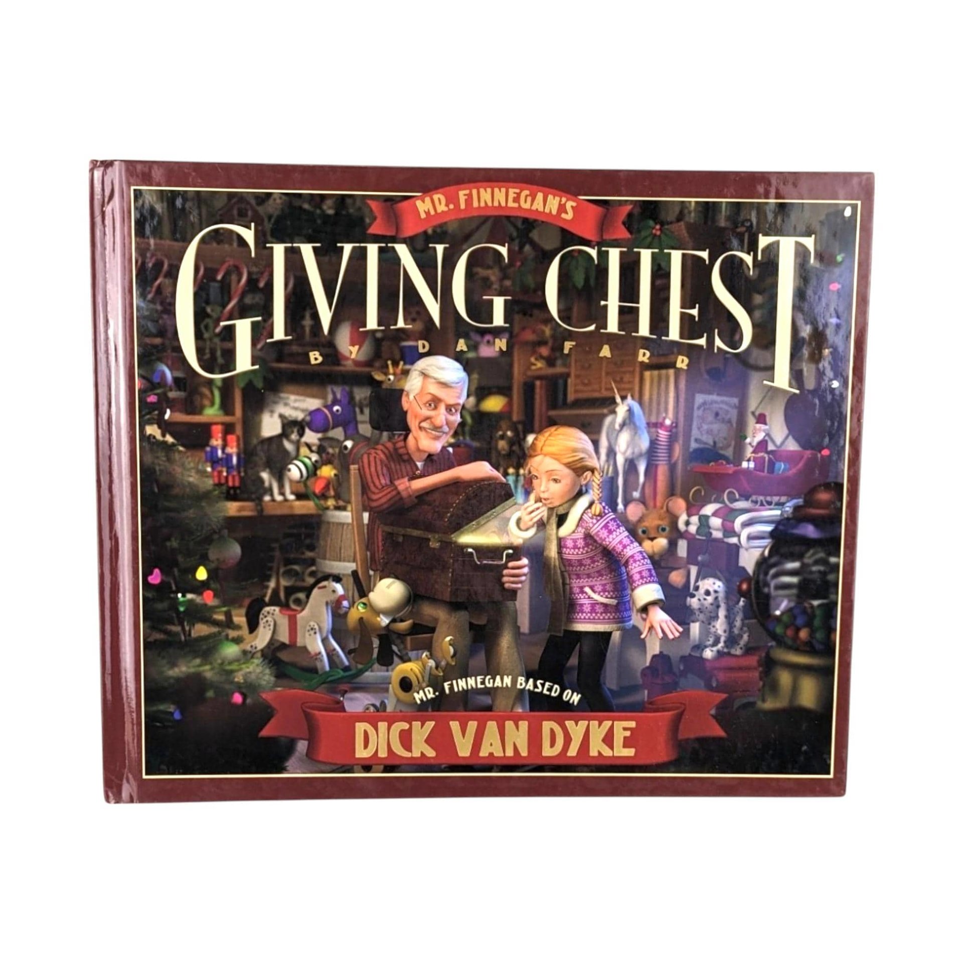 Vintage Christmas Children's Book Pair, Dick Van Dyke Mr. Finnagan's Giving Chest, Golden Christmas Treasury Stories Carols, Holiday Books