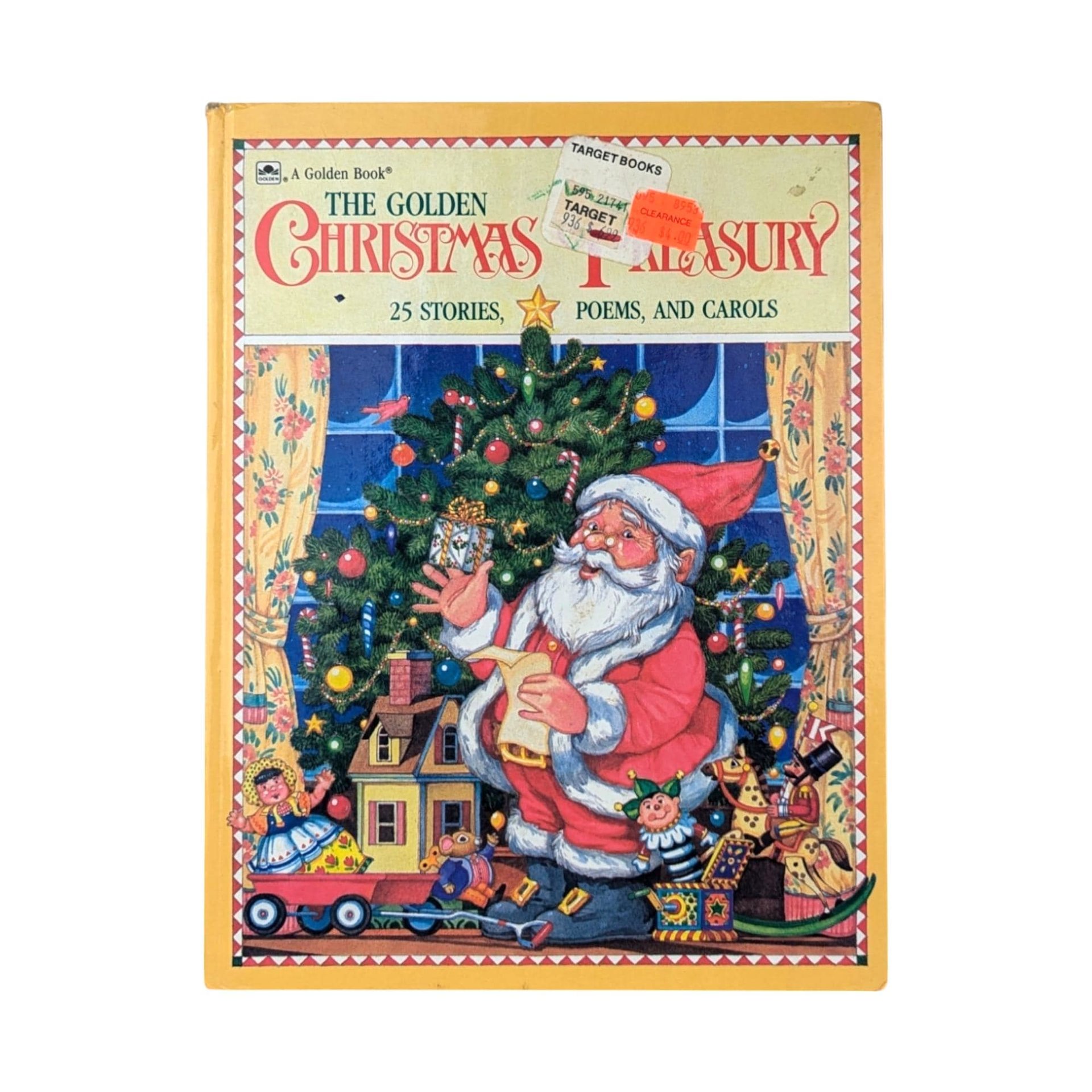 Vintage Christmas Children's Book Pair, Dick Van Dyke Mr. Finnagan's Giving Chest, Golden Christmas Treasury Stories Carols, Holiday Books