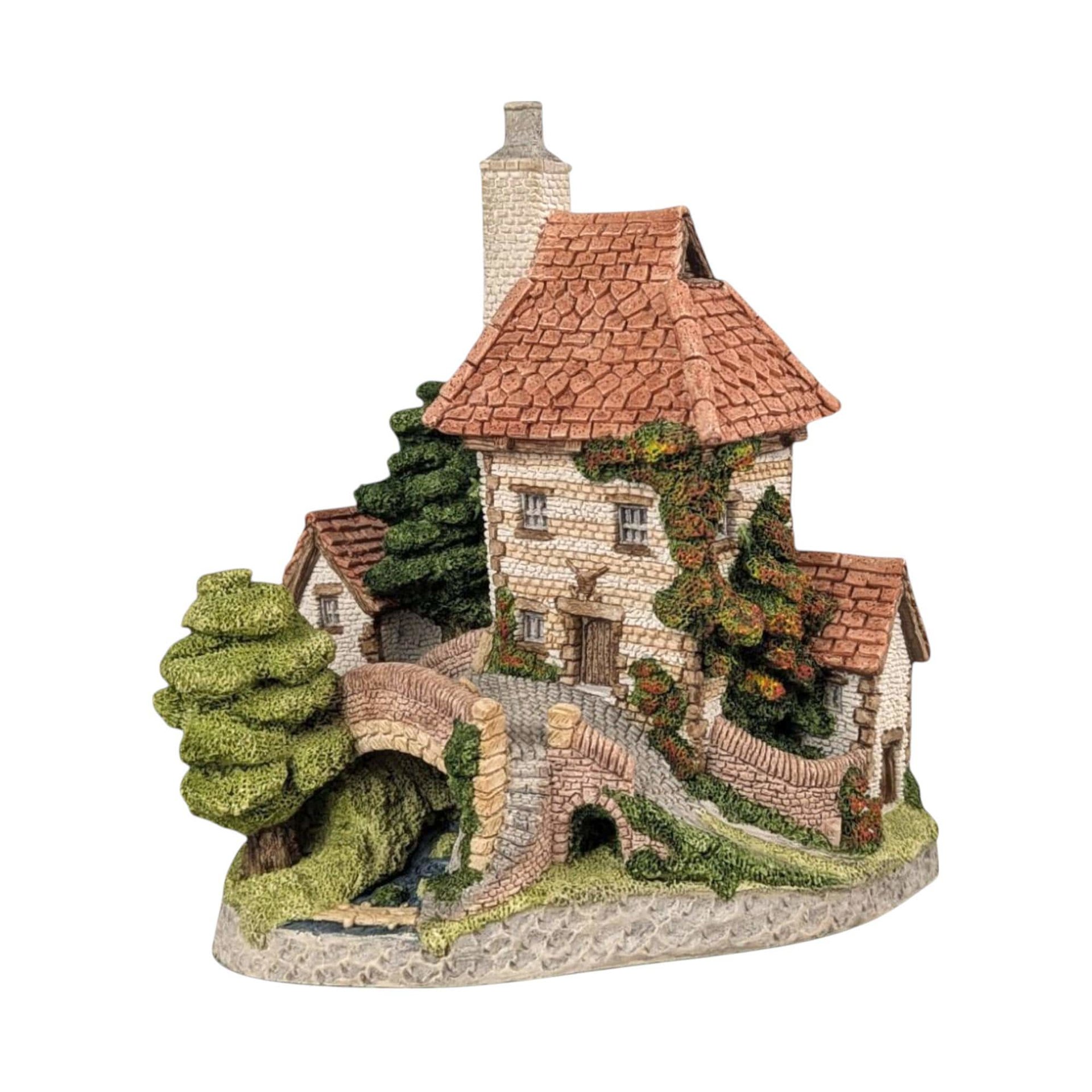 1984 David Winter Tollkeepers Cottage, English Countryside Sculpture, Vintage Collectible, Gift for Collector, Miniature Stone Cottage