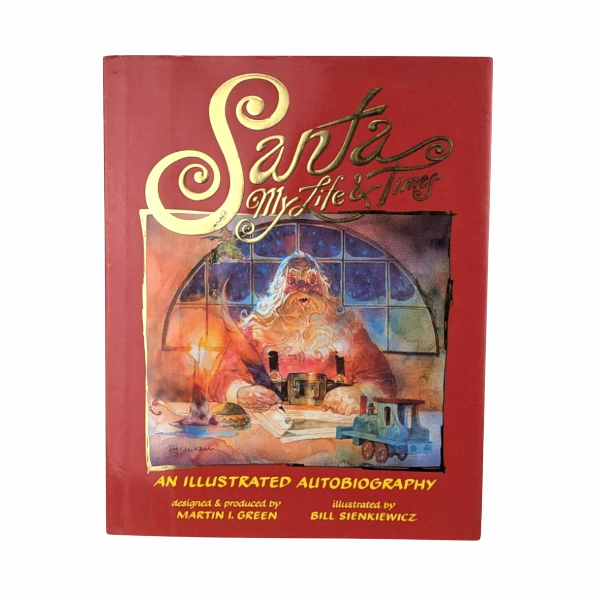 1998 Santa My Life & Times Illustrated Autobiography, Vintage Christmas Book, Martin Green, Bill Sienkiewicz Art, Gift for Santa Collector