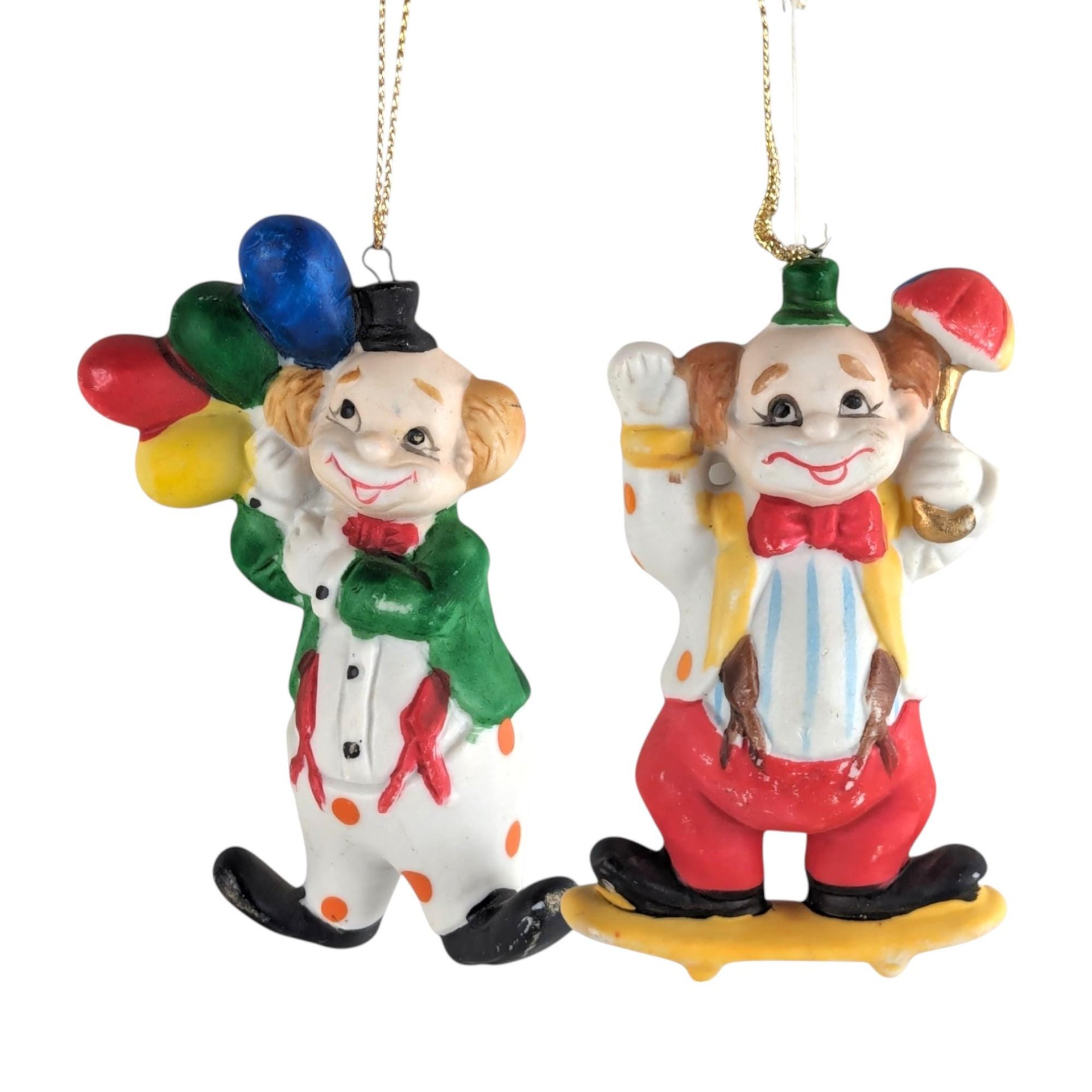 Vintage Clown Collection, Ceramic, Plastic, Resin Clown Figurines, Ornaments, Bells, Japan Clown Vase, Bendable Clowns, Clown Tile