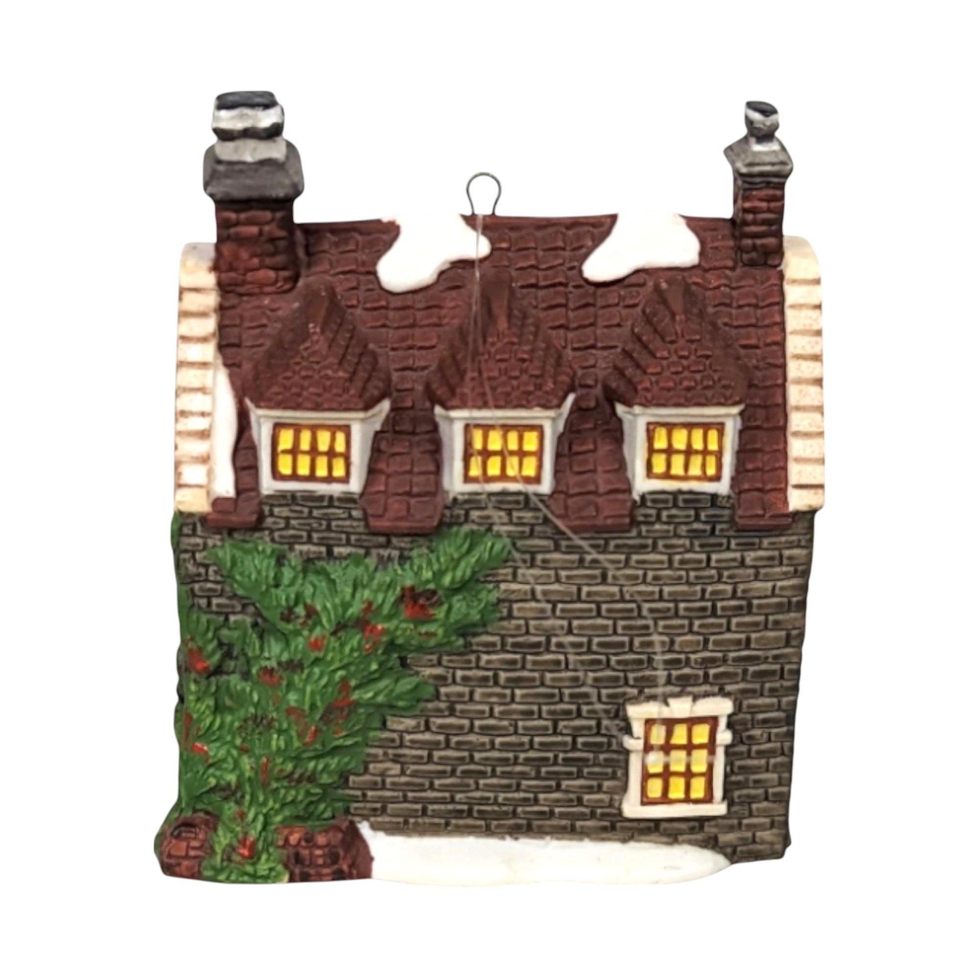 Vintage Department 56 House Ornaments, Santa's Workshop, Sir Falstaff Inn, Dedlock Arms, 1990s Christmas Decor