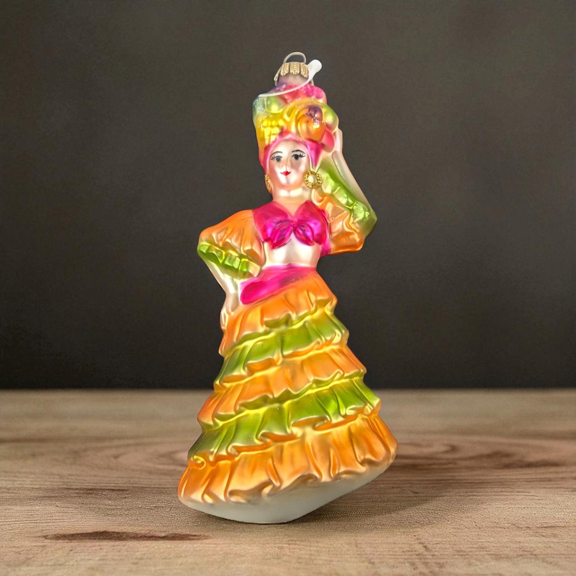 Vintage Little Dancer Flamenco Dancer Glass Ornament: Made in Germany