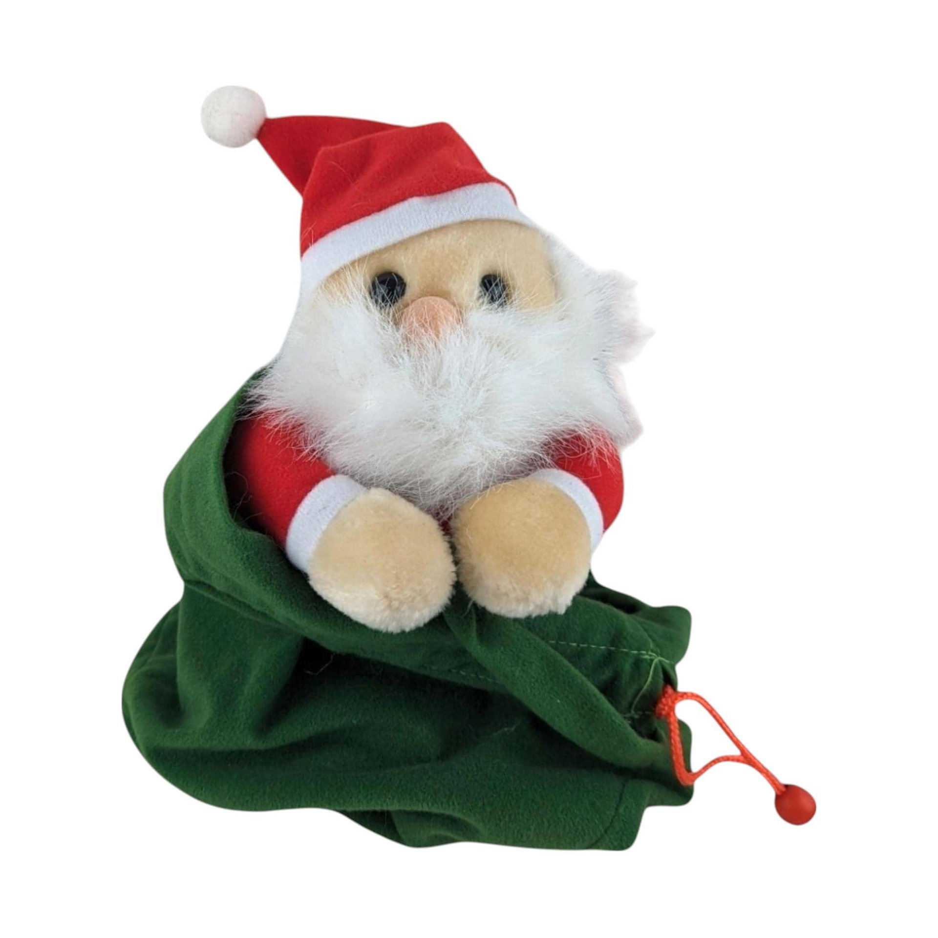 Vintage Christmas Plush Lot - Ty Attic Treasures Klause Bear, Bachman's Santa in Bag, Red/Green Teddy Bear Couple - Holiday Decor