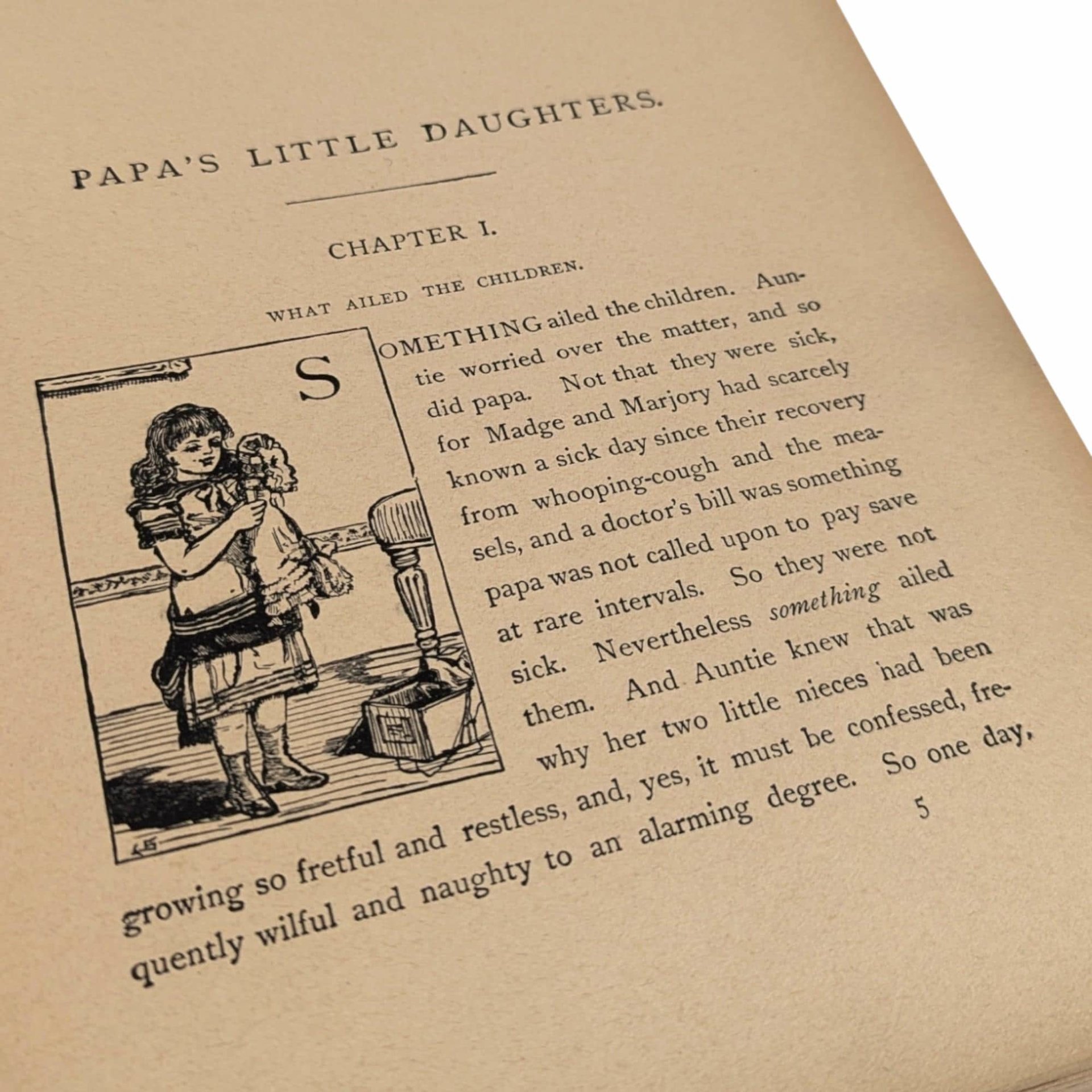 1891 Little Daughters Pleasure Book, Antique Children's Literature, Mary D. Brine, Illustrated Stories, Gift for Collector