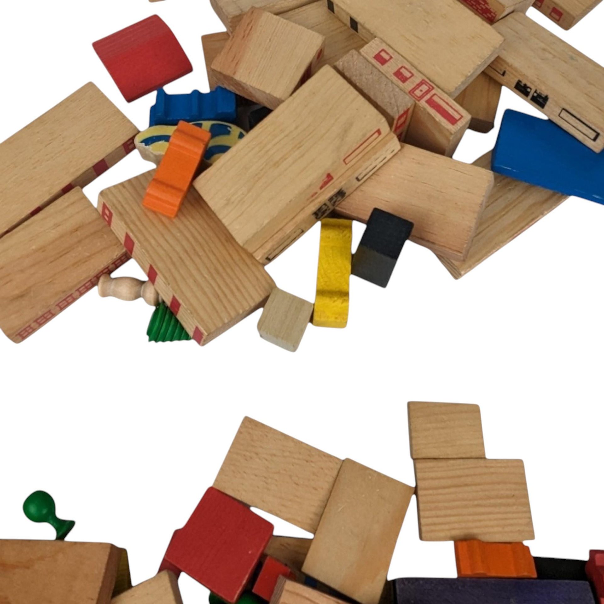 Vintage 1971 Playskool Village Wood Block Set | 91 Piece Set | Classic Wooden Blocks | Educational Toy | Collectible Playskool