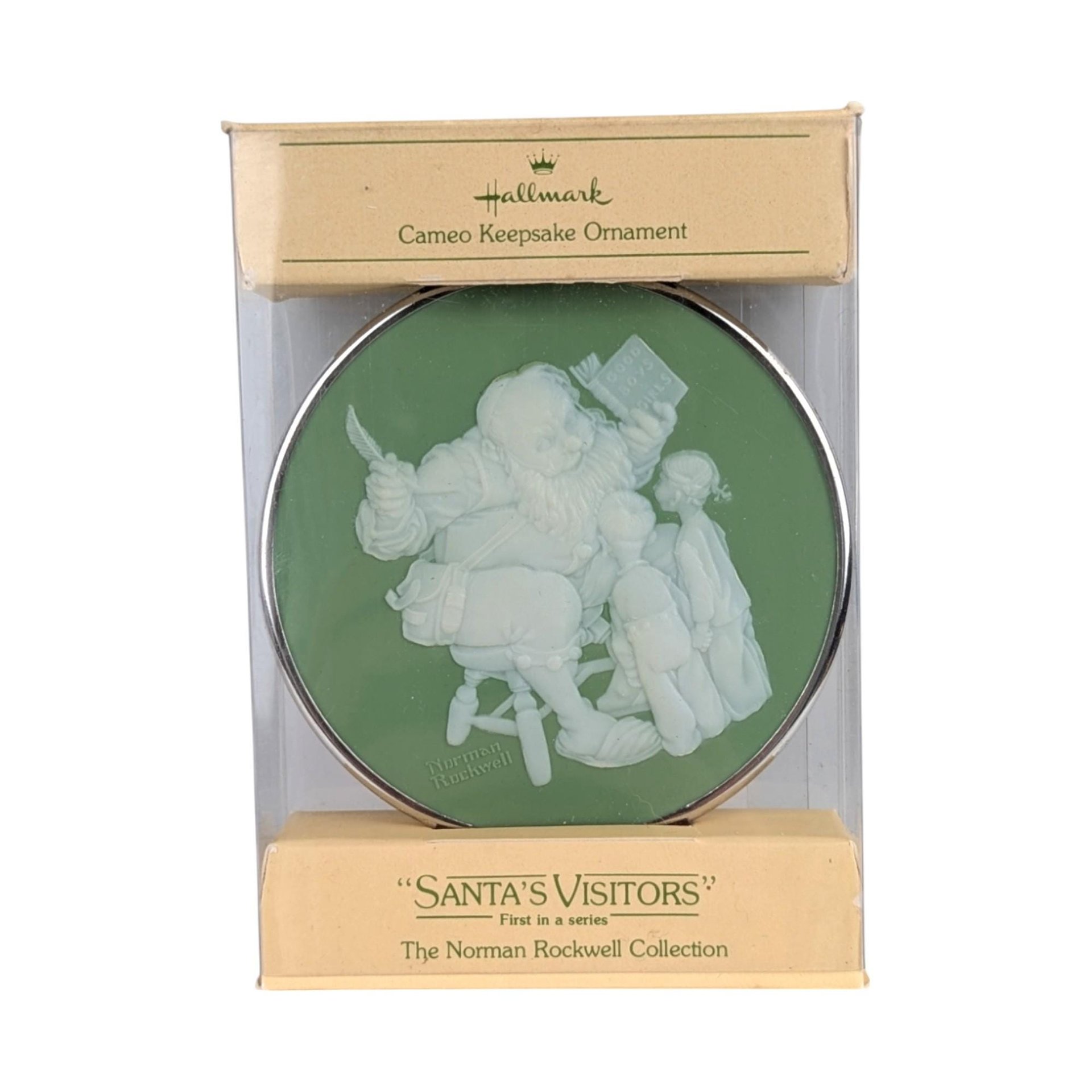 Vintage Hallmark Norman Rockwell Cameo Ornaments - 7 Piece Lot with Boxes - Collectible Christmas Decor