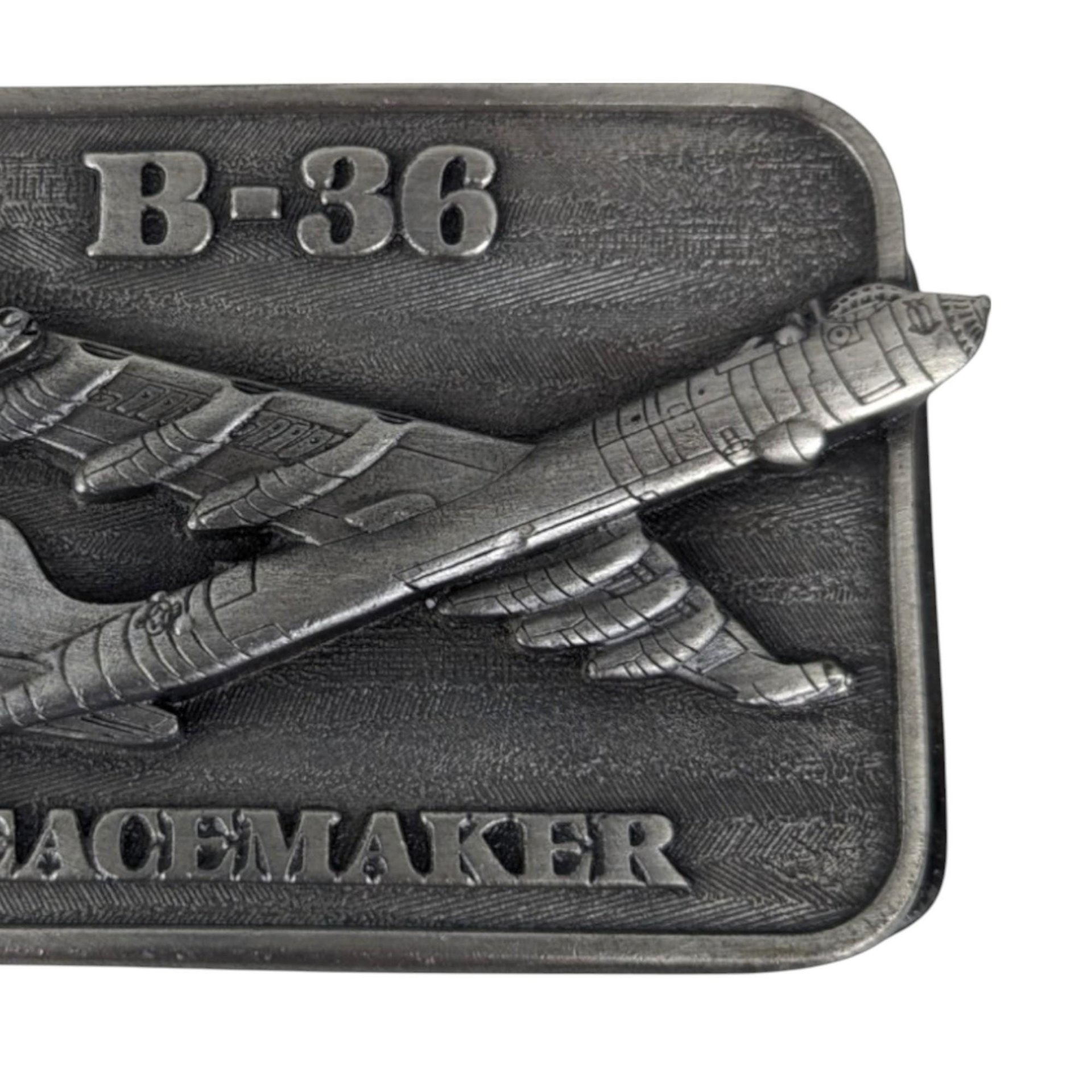 Vintage 1983 B-36 Peacemaker Belt Buckle | Military Collector Series | Aviation Memorabilia | Gift for Veteran