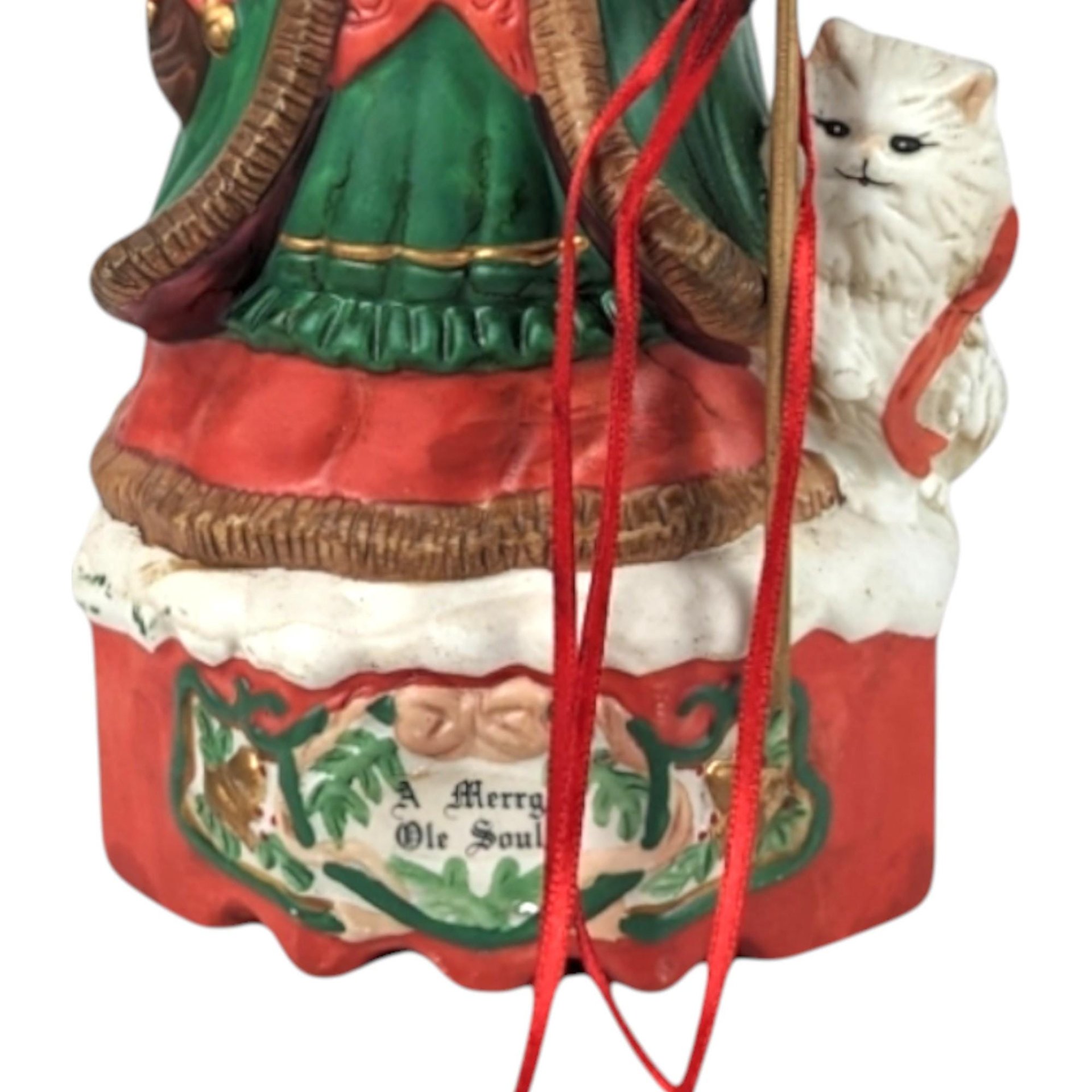 Vintage 1990s Merry Old Soul Ceramic Santa Music Box, 10 Inches Tall, Christmas Decor, Holiday Music Box, Gift for Collector
