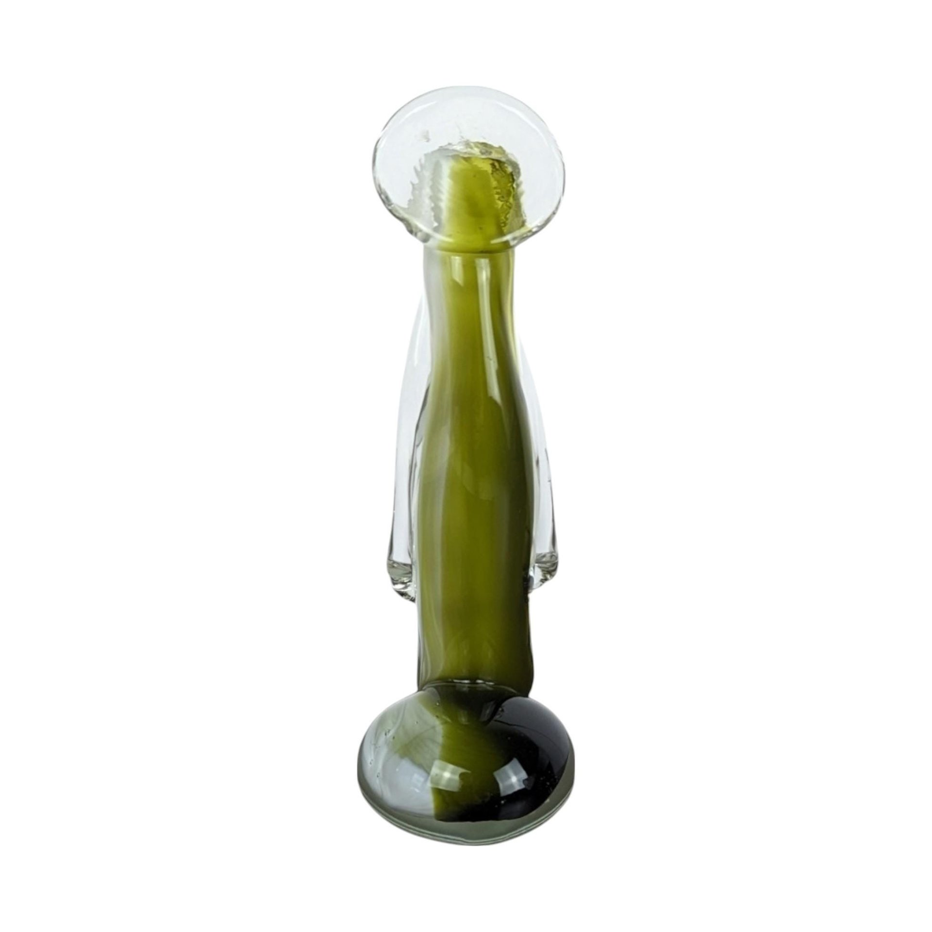 Icet Venezuela Murano Glass Praying Figurine, Green Art Glass Sculpture, Religious Figurine, Vintage Home Decor