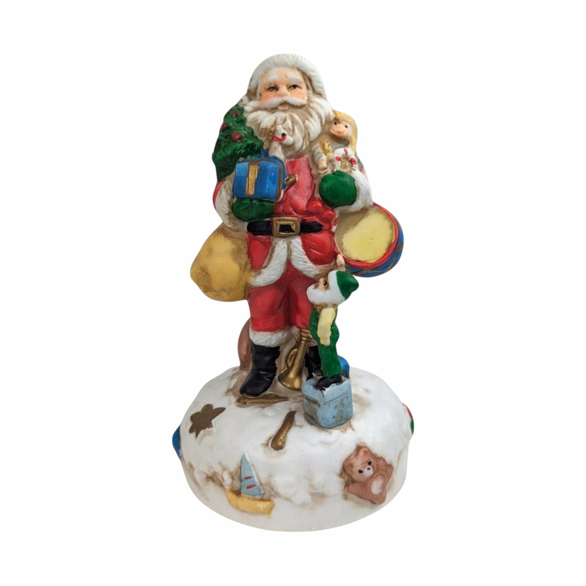 Vintage Christmas Decor Lot, Fitz and Floyd Nutcracker Platter, Musical Santa, Snowman Salt & Pepper