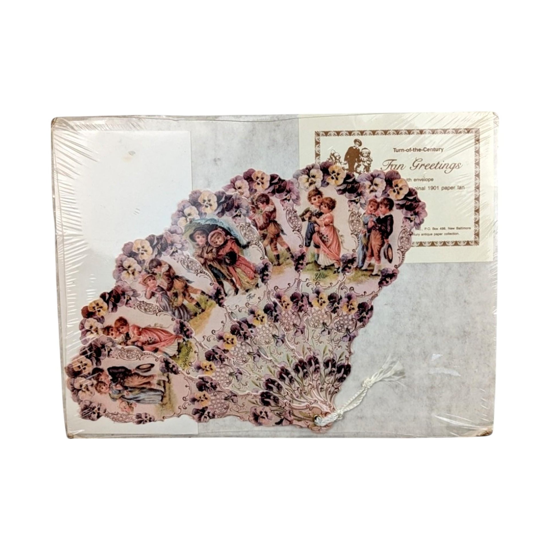 Vintage Teleflora Teapot & 1901 Paper Fan Card: Collectible Home Decor Set