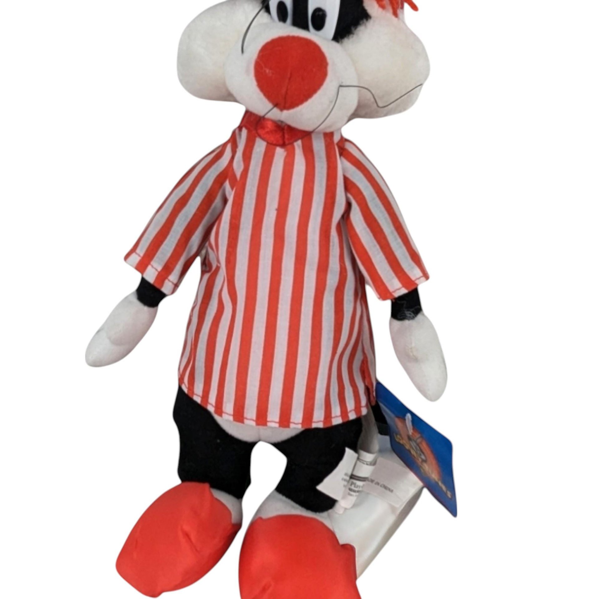 Vintage 1997 Looney Tunes Bedtime Sylvester Plush, 12" Stuffed Animal Toy, Cartoon Character Plushie, Gift for Kids, Collector's Item