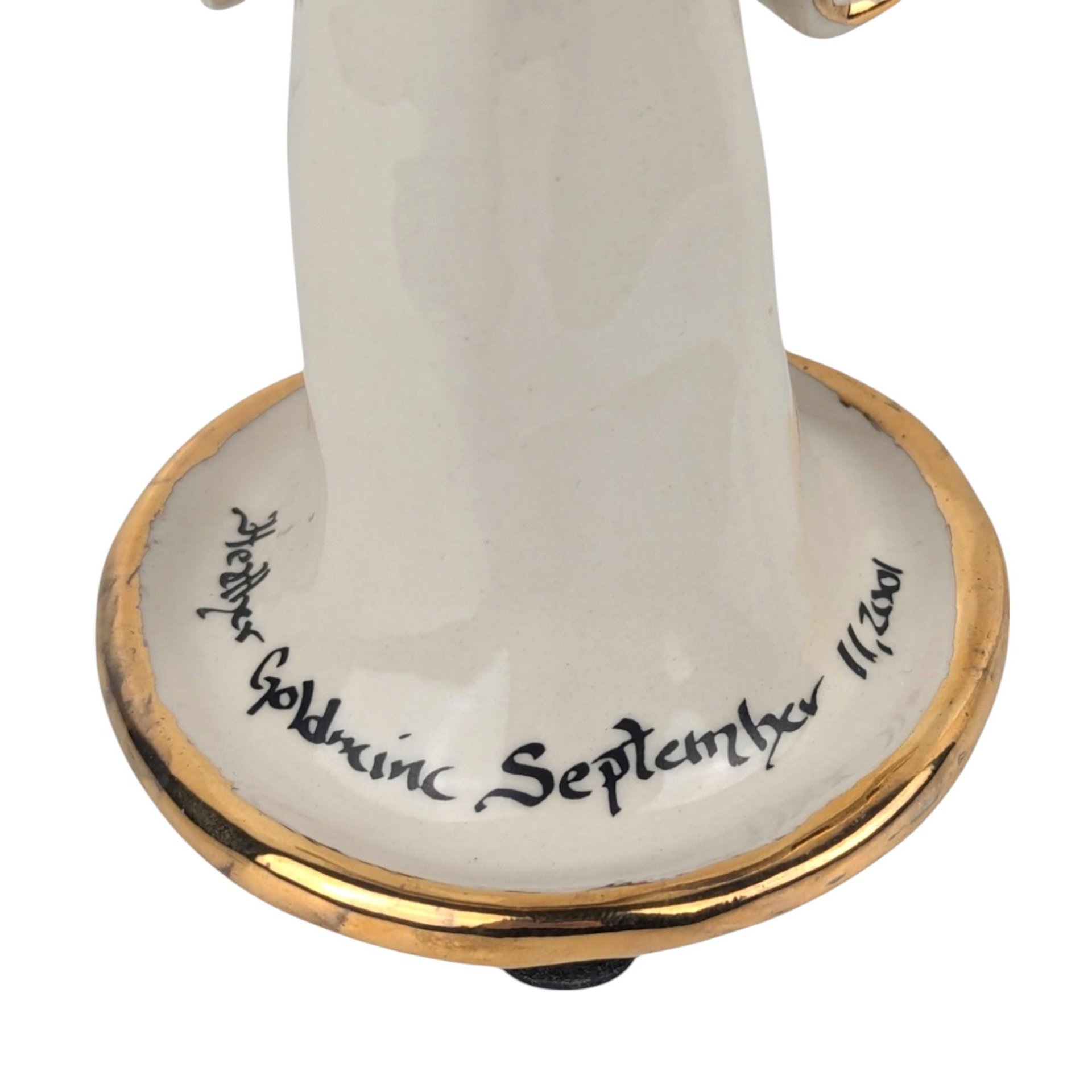2001 Blue Sky Clayworks Heather Goldminc "Harmony" Candle Holder, Vintage Ceramic Figurine, Home Accent